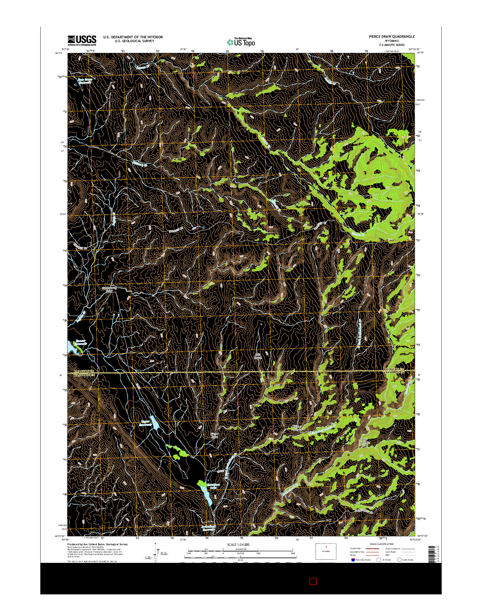 USGS US TOPO 7.5-MINUTE MAP FOR PIERCE DRAW, WY 2015