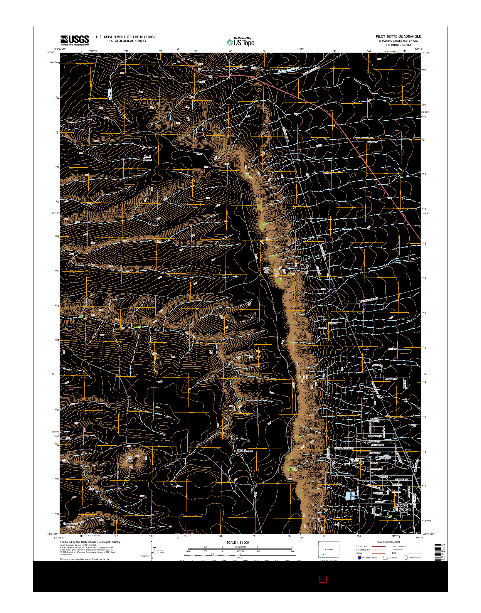 USGS US TOPO 7.5-MINUTE MAP FOR PILOT BUTTE, WY 2015