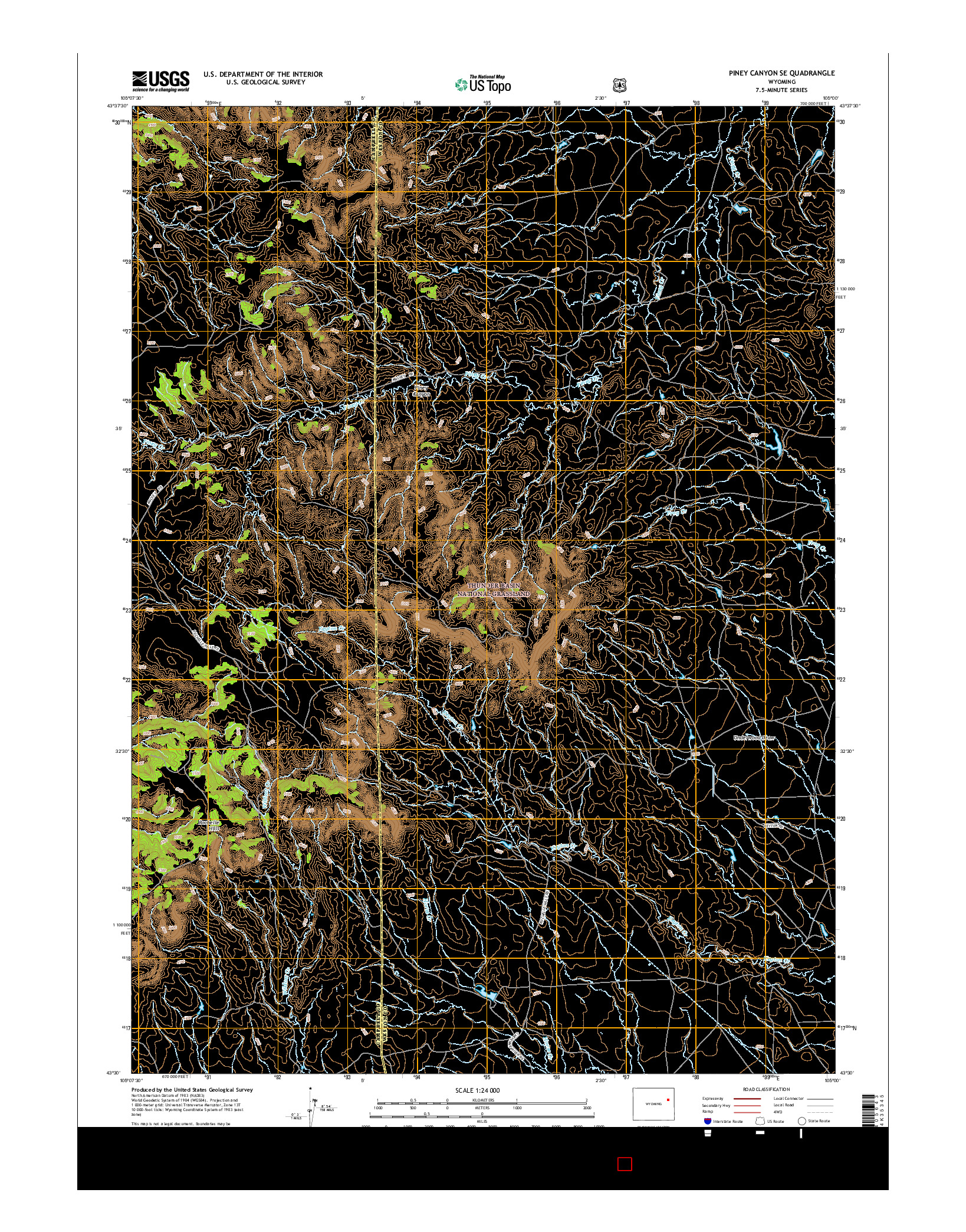 USGS US TOPO 7.5-MINUTE MAP FOR PINEY CANYON SE, WY 2015