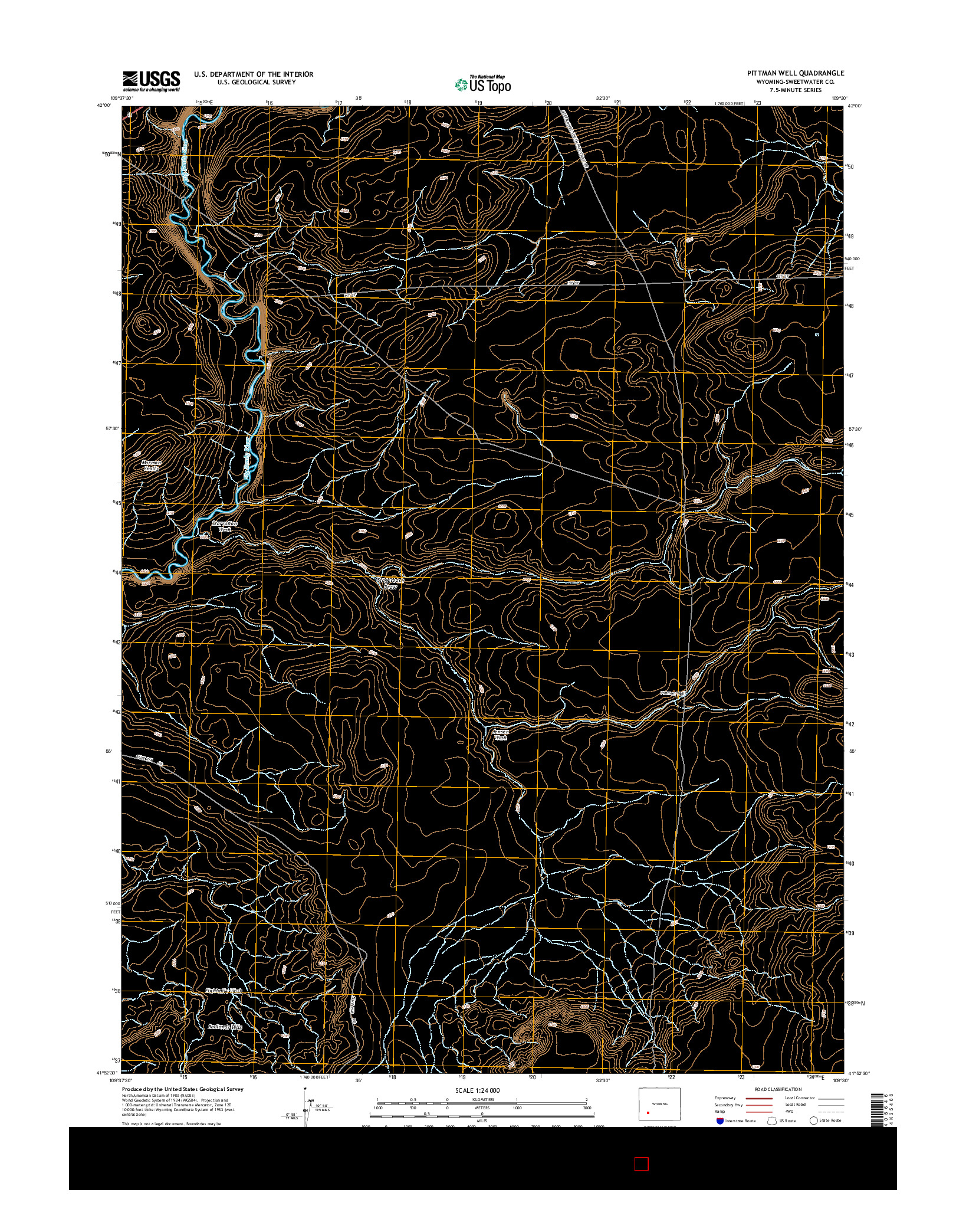 USGS US TOPO 7.5-MINUTE MAP FOR PITTMAN WELL, WY 2015