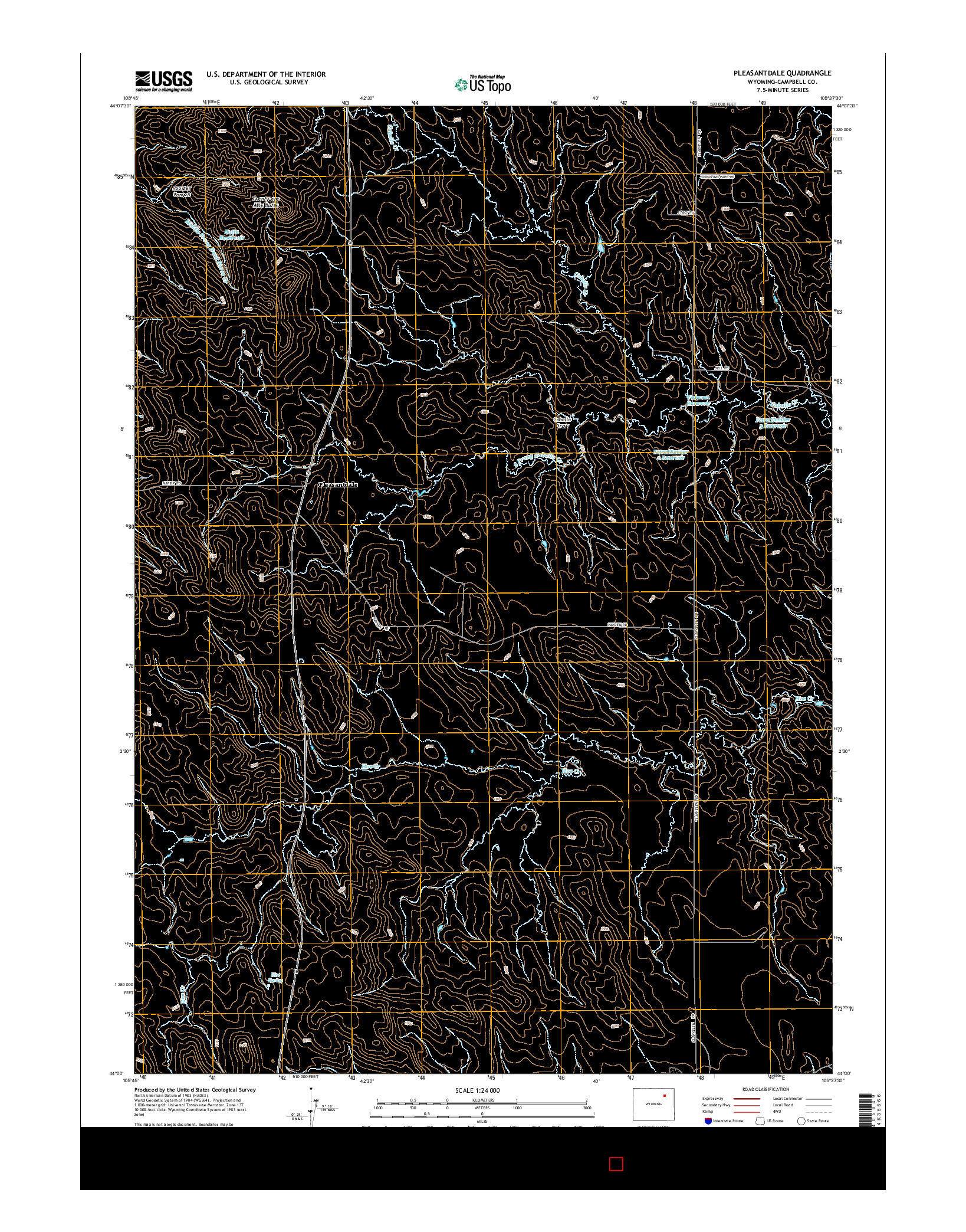 USGS US TOPO 7.5-MINUTE MAP FOR PLEASANTDALE, WY 2015