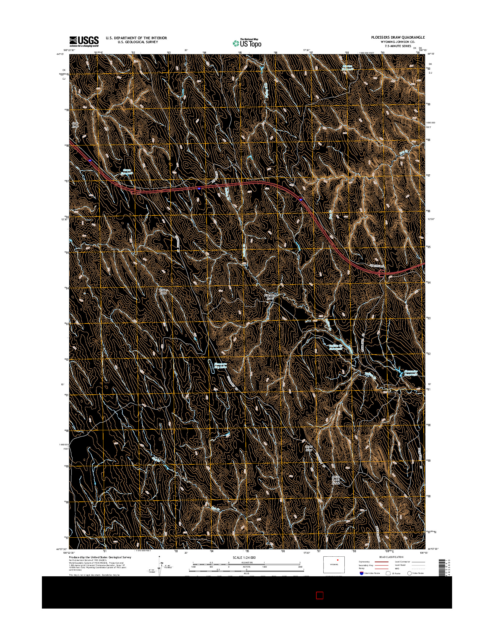 USGS US TOPO 7.5-MINUTE MAP FOR PLOESSERS DRAW, WY 2015