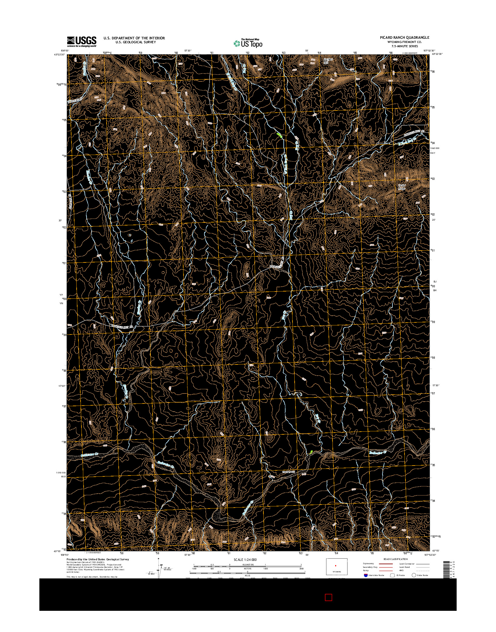 USGS US TOPO 7.5-MINUTE MAP FOR PICARD RANCH, WY 2015