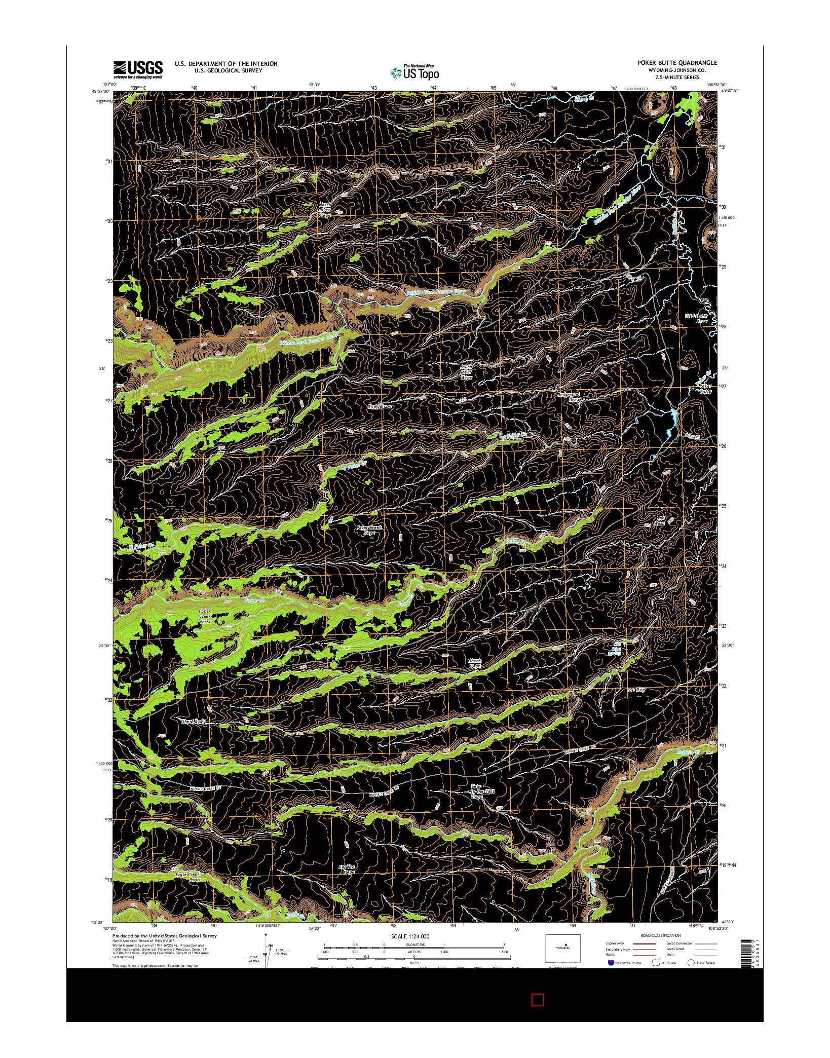 USGS US TOPO 7.5-MINUTE MAP FOR POKER BUTTE, WY 2015