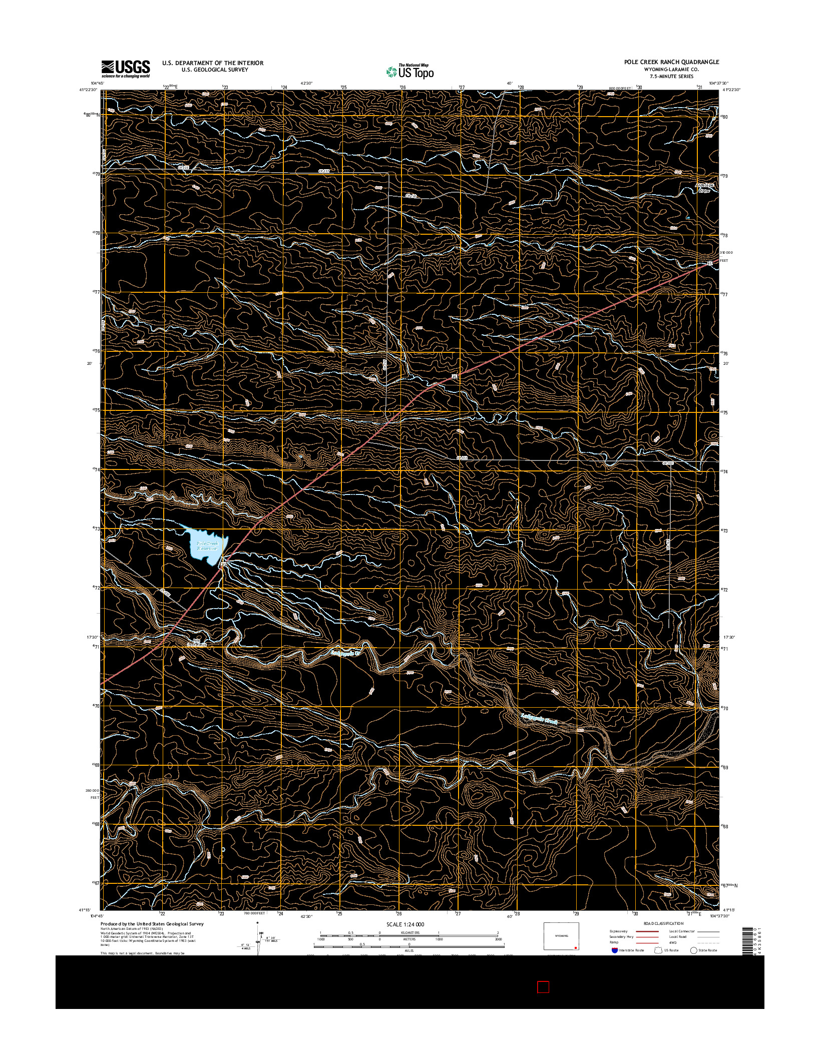 USGS US TOPO 7.5-MINUTE MAP FOR POLE CREEK RANCH, WY 2015