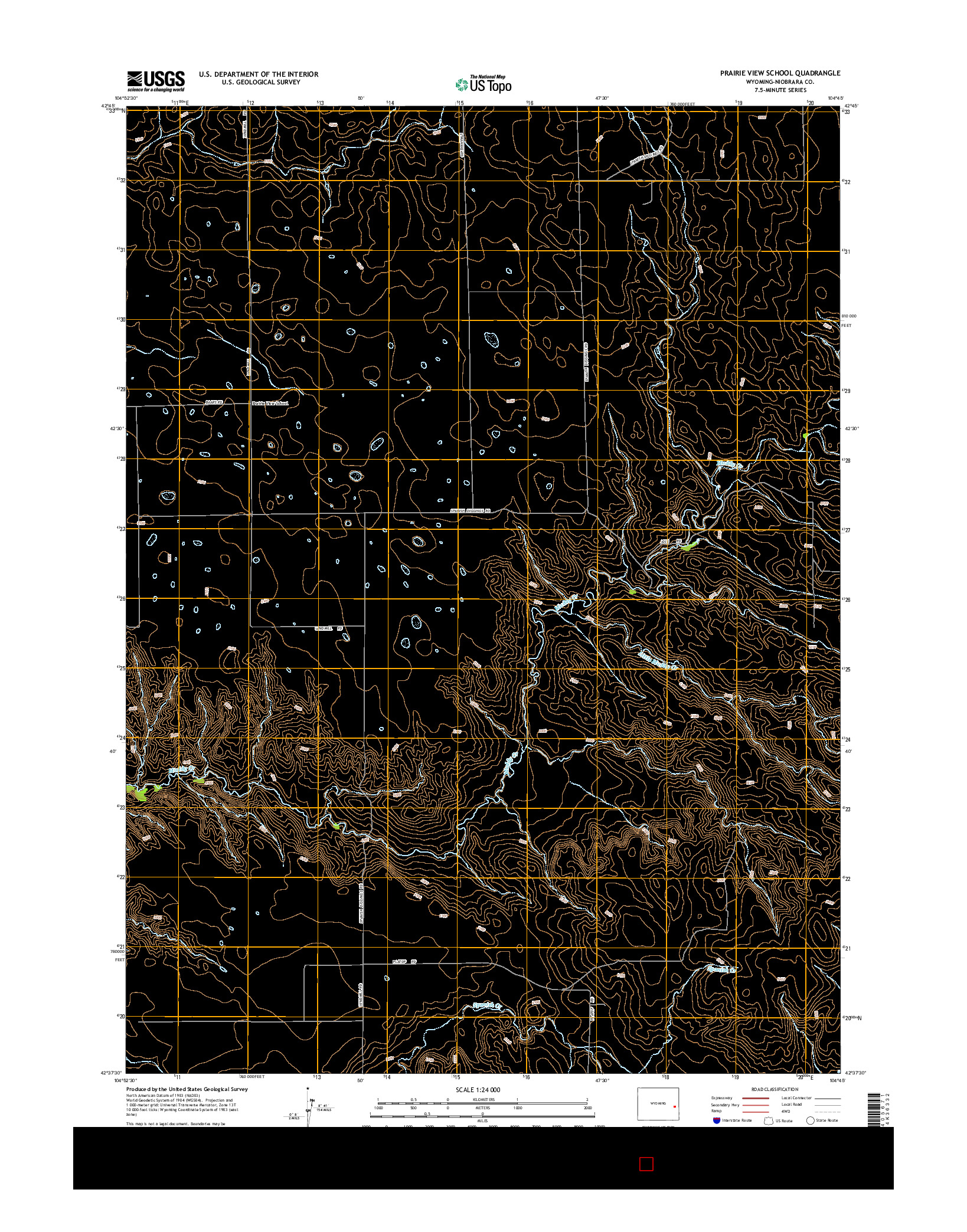 USGS US TOPO 7.5-MINUTE MAP FOR PRAIRIE VIEW SCHOOL, WY 2015