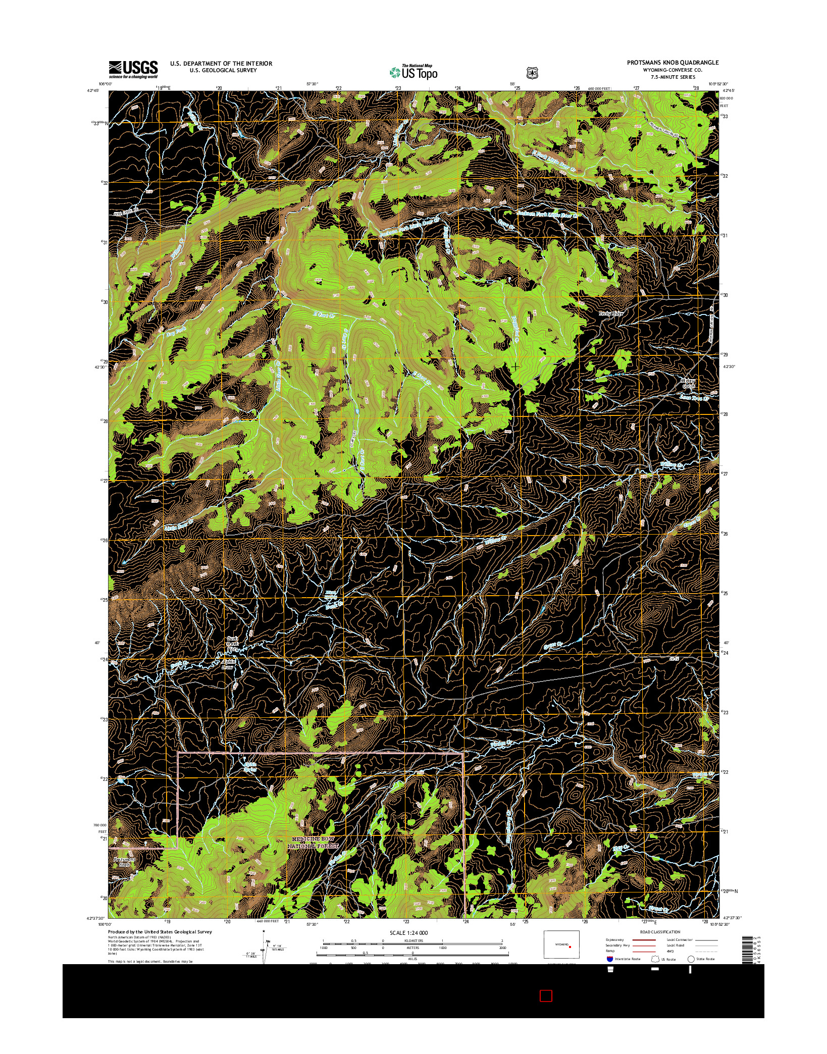 USGS US TOPO 7.5-MINUTE MAP FOR PROTSMANS KNOB, WY 2015