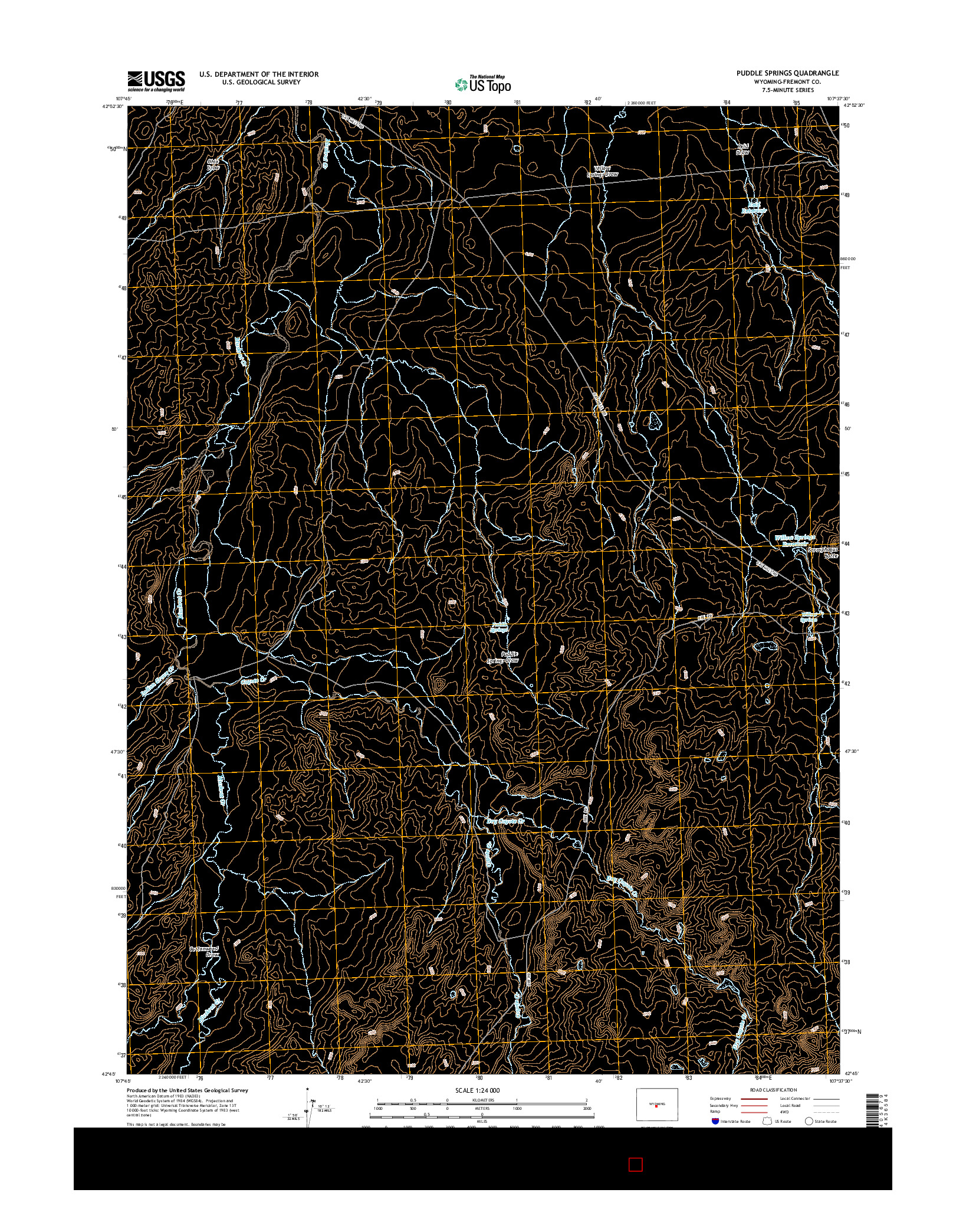 USGS US TOPO 7.5-MINUTE MAP FOR PUDDLE SPRINGS, WY 2015
