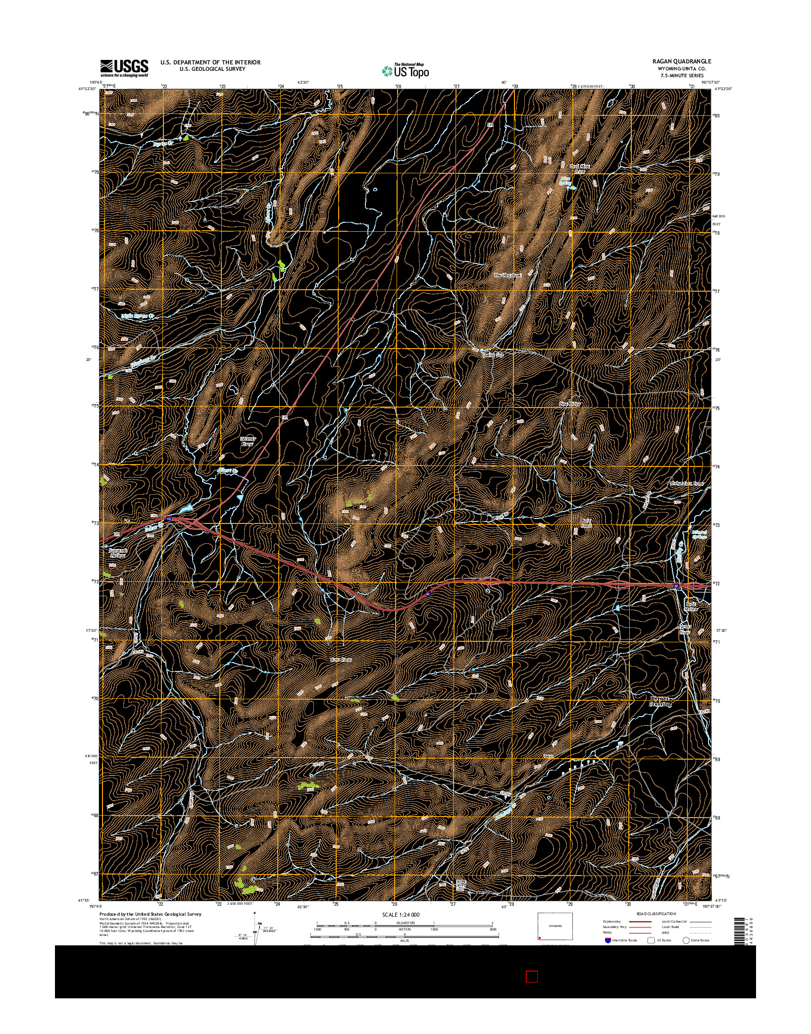 USGS US TOPO 7.5-MINUTE MAP FOR RAGAN, WY 2015