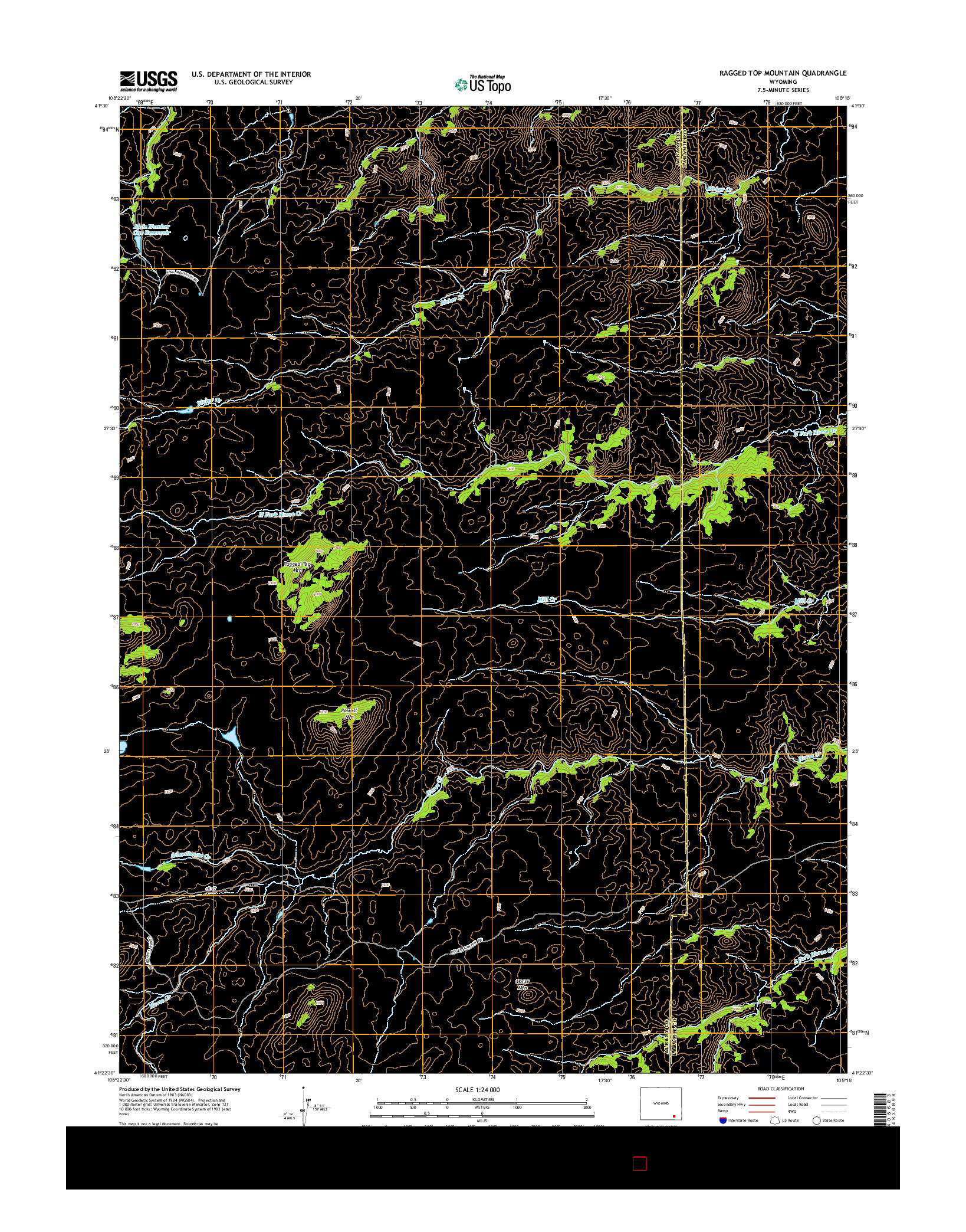 USGS US TOPO 7.5-MINUTE MAP FOR RAGGED TOP MOUNTAIN, WY 2015