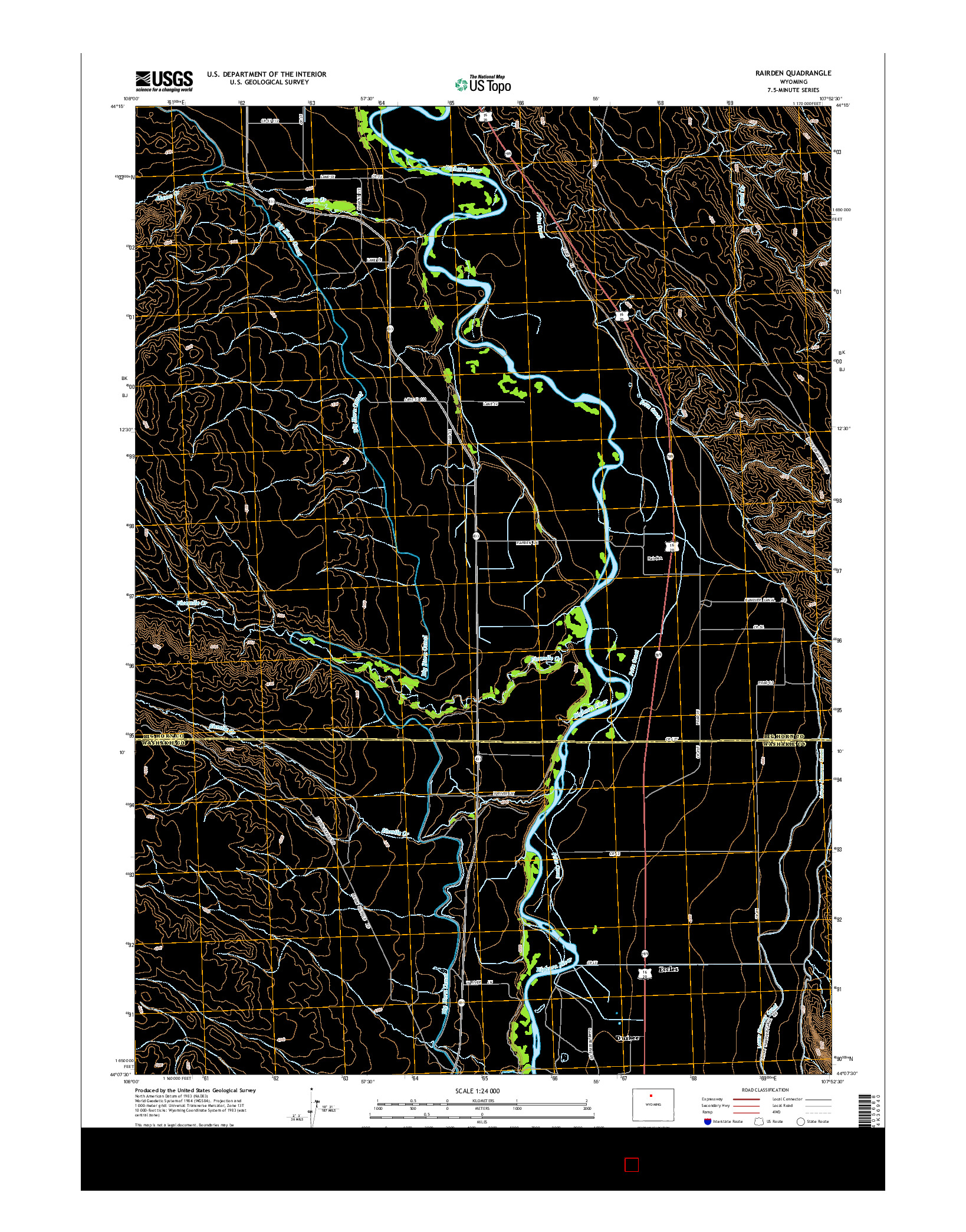 USGS US TOPO 7.5-MINUTE MAP FOR RAIRDEN, WY 2015