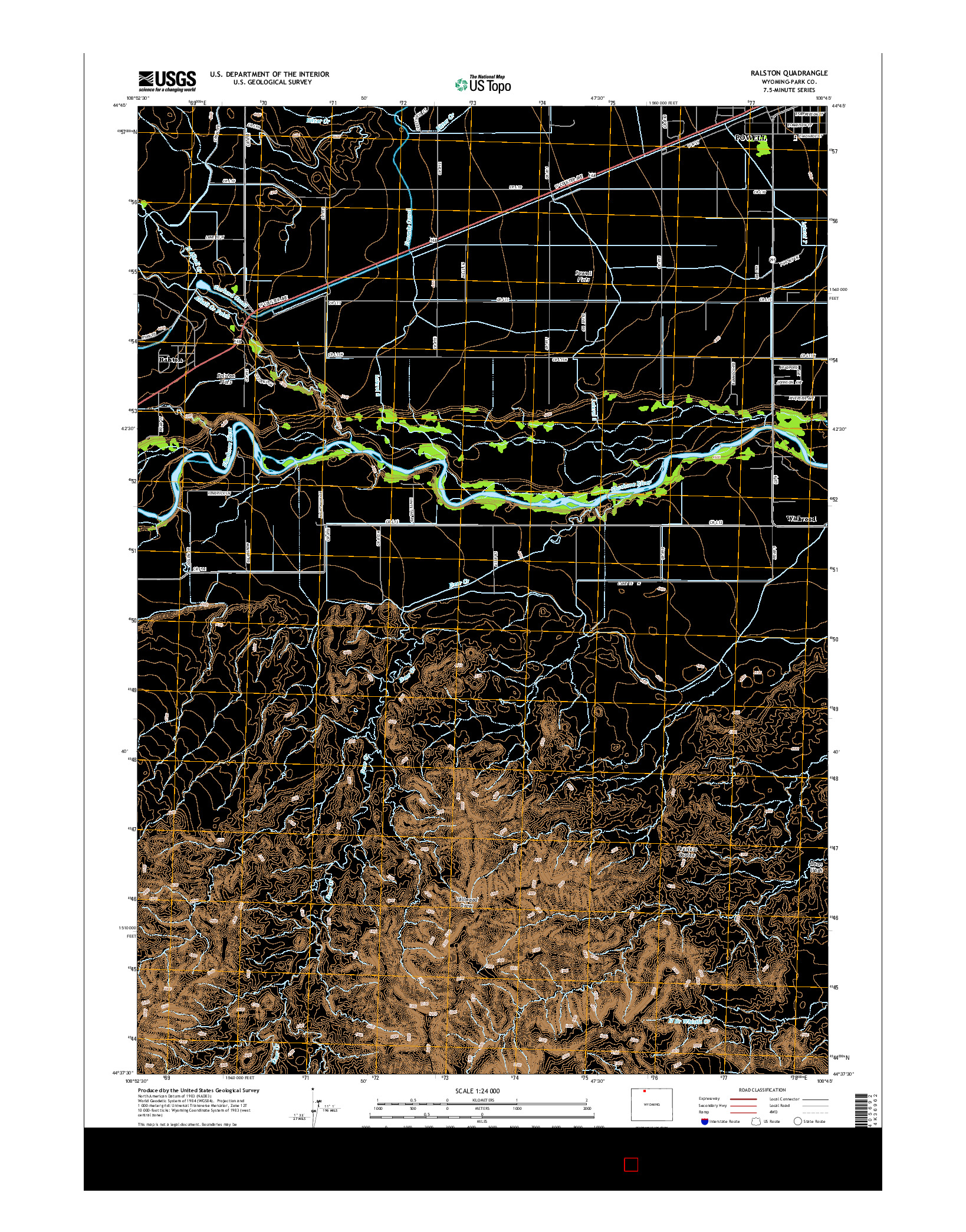 USGS US TOPO 7.5-MINUTE MAP FOR RALSTON, WY 2015