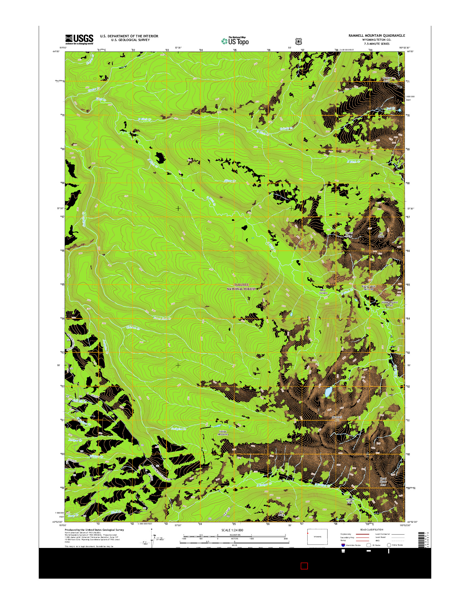 USGS US TOPO 7.5-MINUTE MAP FOR RAMMELL MOUNTAIN, WY 2015