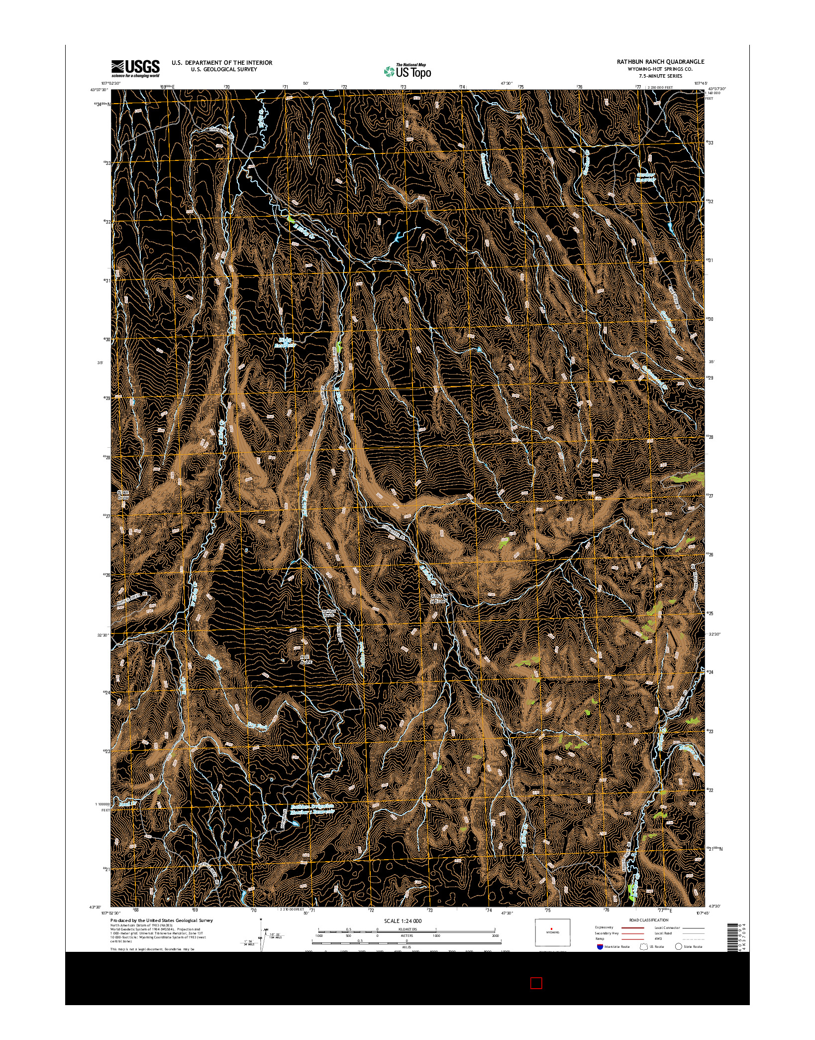 USGS US TOPO 7.5-MINUTE MAP FOR RATHBUN RANCH, WY 2015