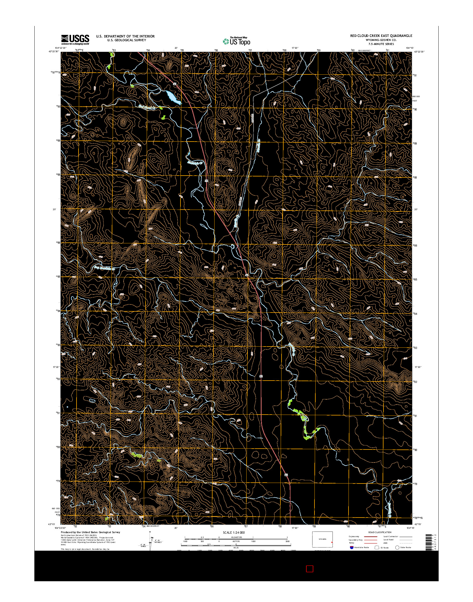 USGS US TOPO 7.5-MINUTE MAP FOR RED CLOUD CREEK EAST, WY 2015