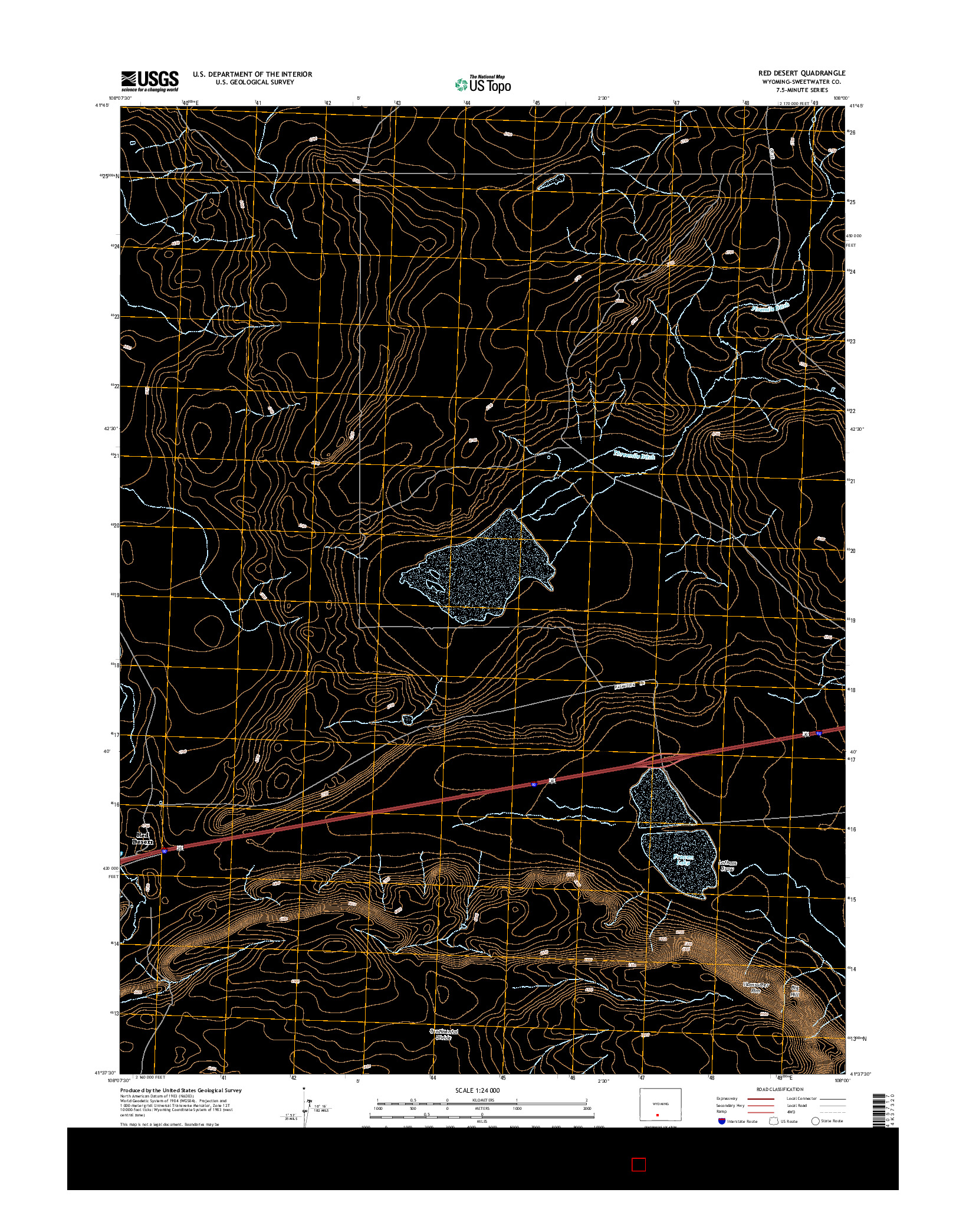 USGS US TOPO 7.5-MINUTE MAP FOR RED DESERT, WY 2015