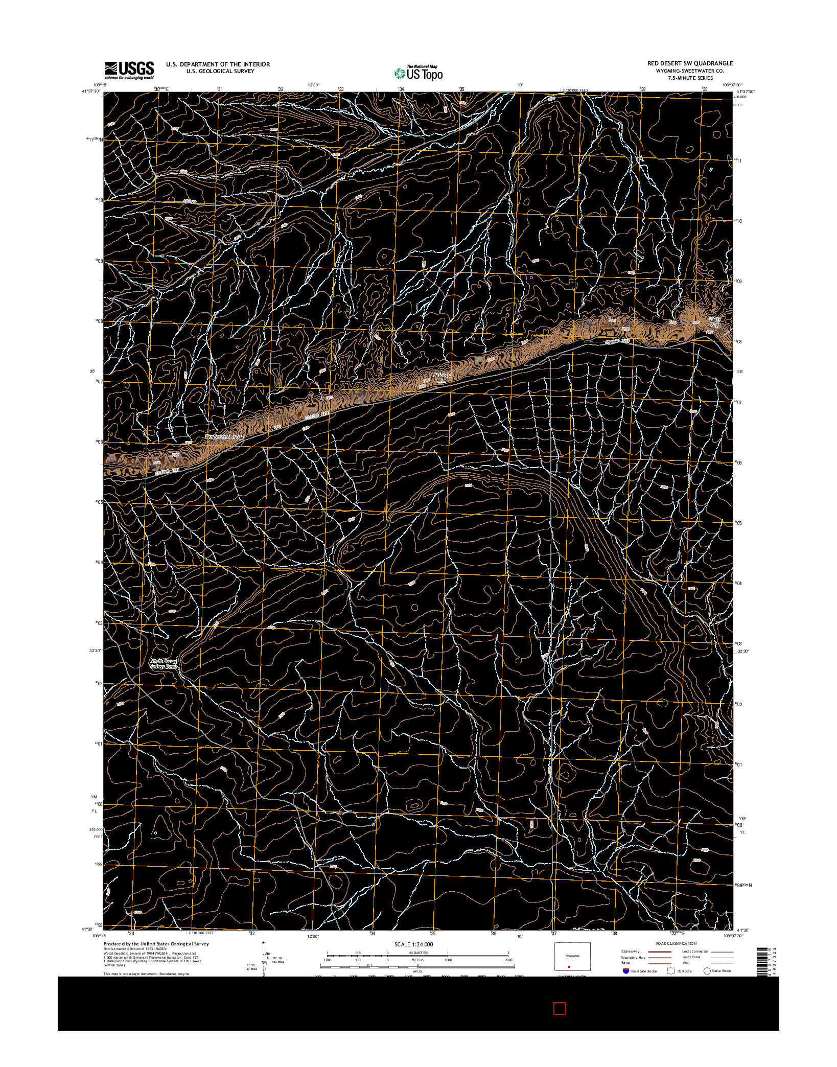 USGS US TOPO 7.5-MINUTE MAP FOR RED DESERT SW, WY 2015