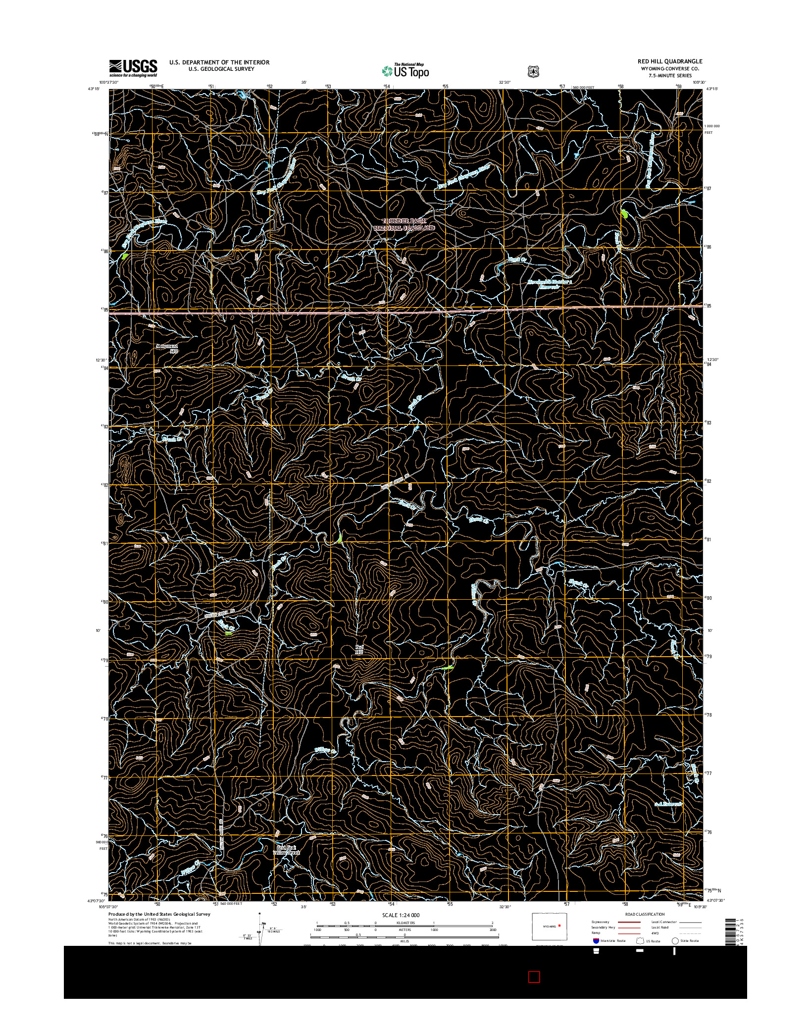 USGS US TOPO 7.5-MINUTE MAP FOR RED HILL, WY 2015