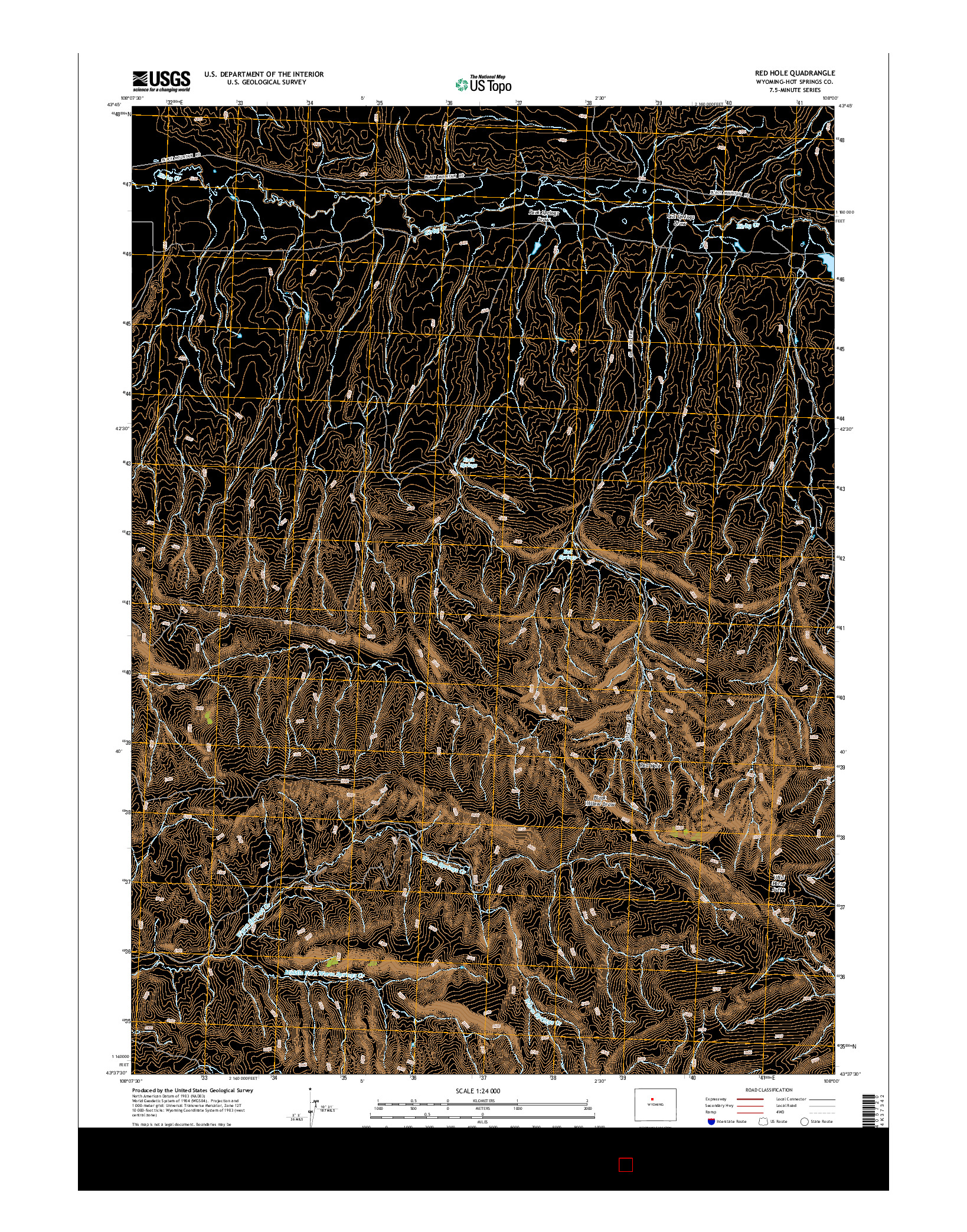 USGS US TOPO 7.5-MINUTE MAP FOR RED HOLE, WY 2015