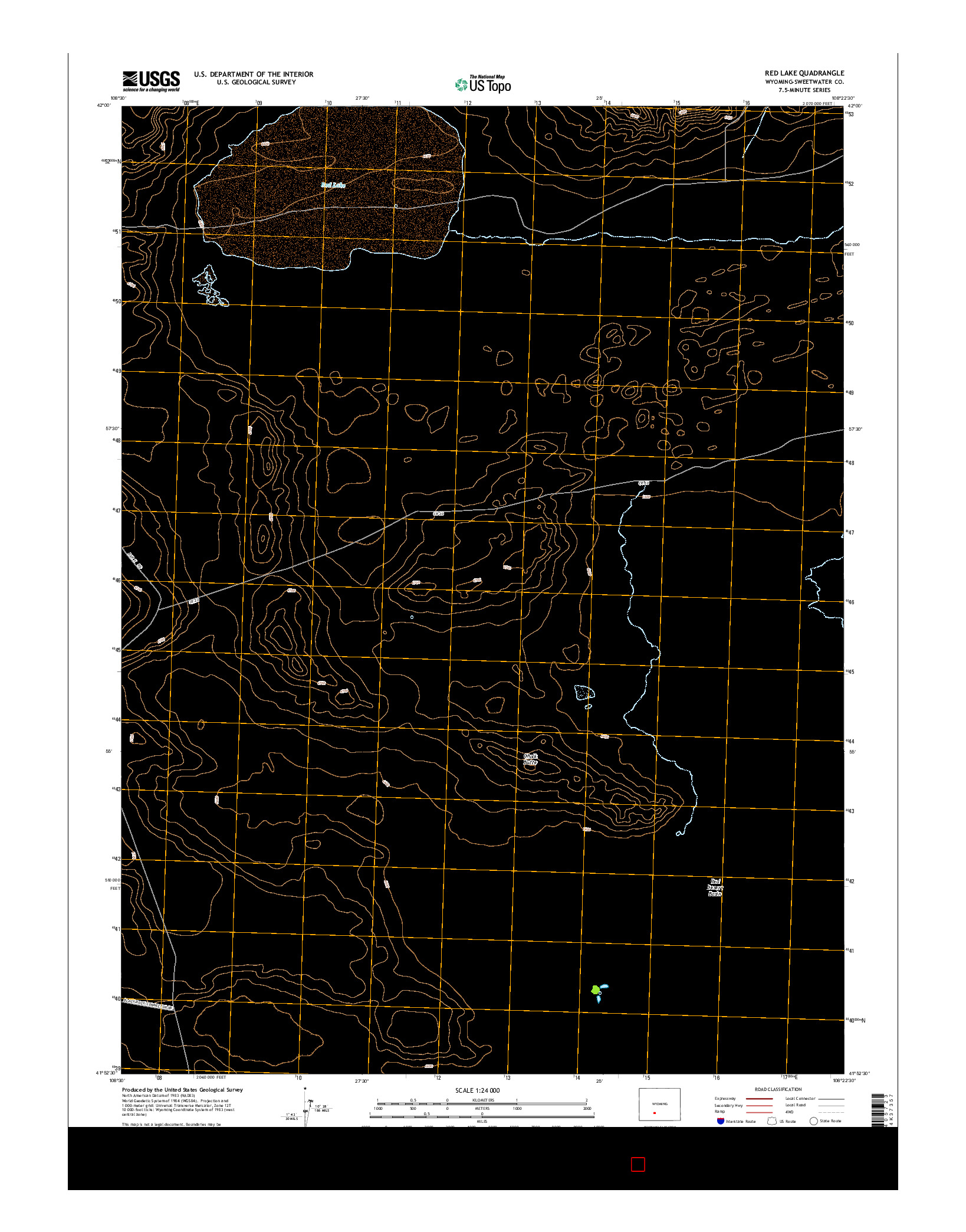USGS US TOPO 7.5-MINUTE MAP FOR RED LAKE, WY 2015