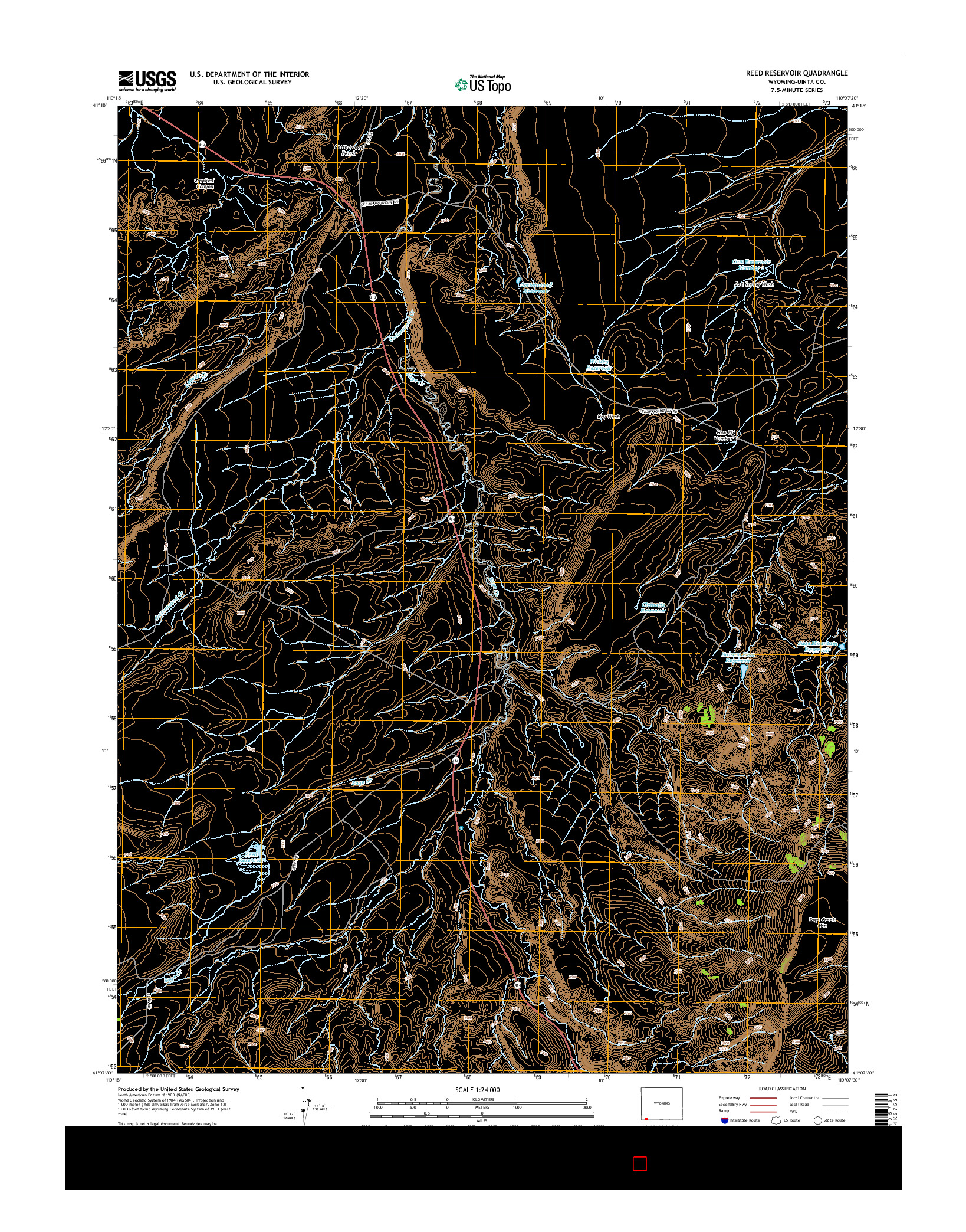 USGS US TOPO 7.5-MINUTE MAP FOR REED RESERVOIR, WY 2015