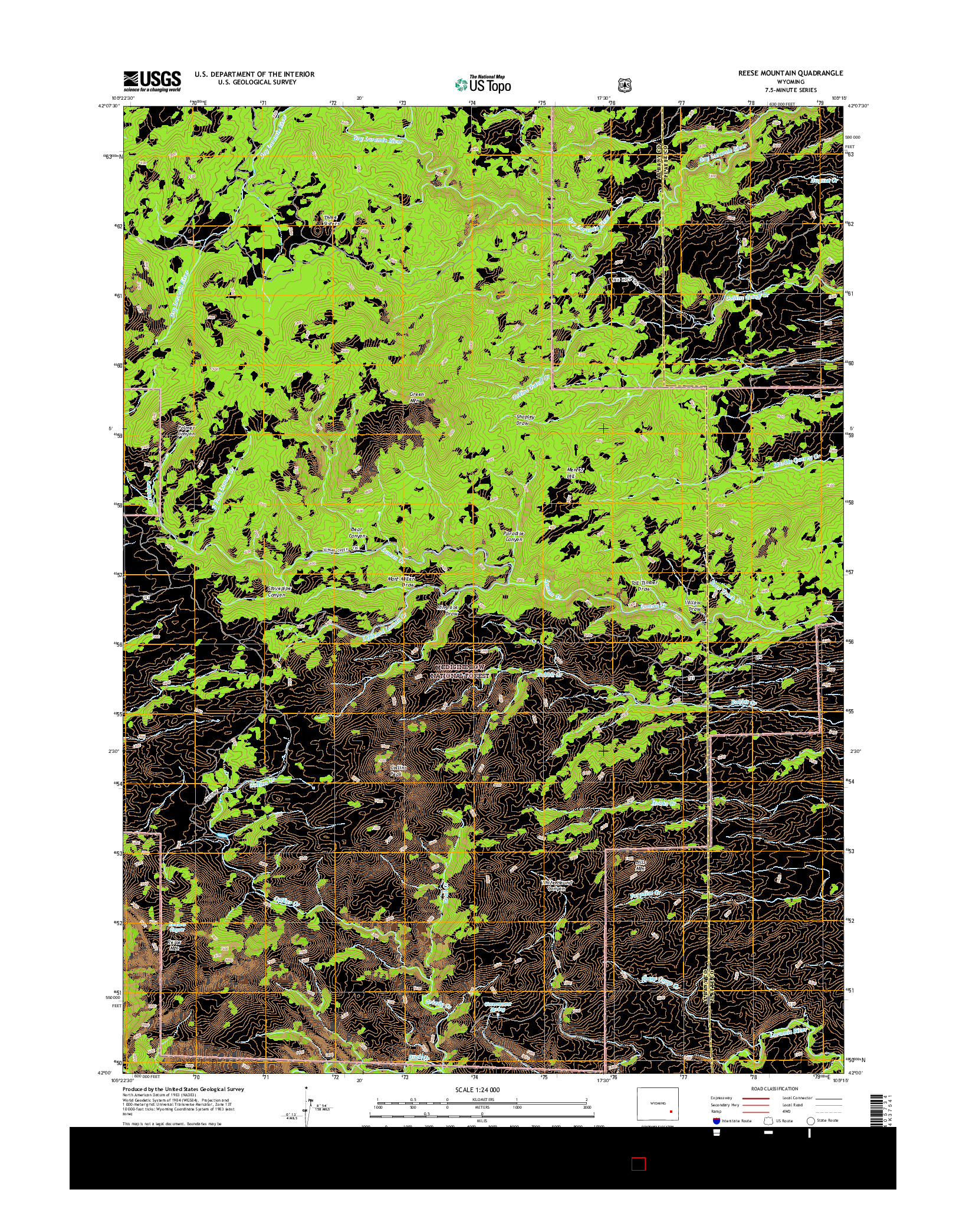 USGS US TOPO 7.5-MINUTE MAP FOR REESE MOUNTAIN, WY 2015