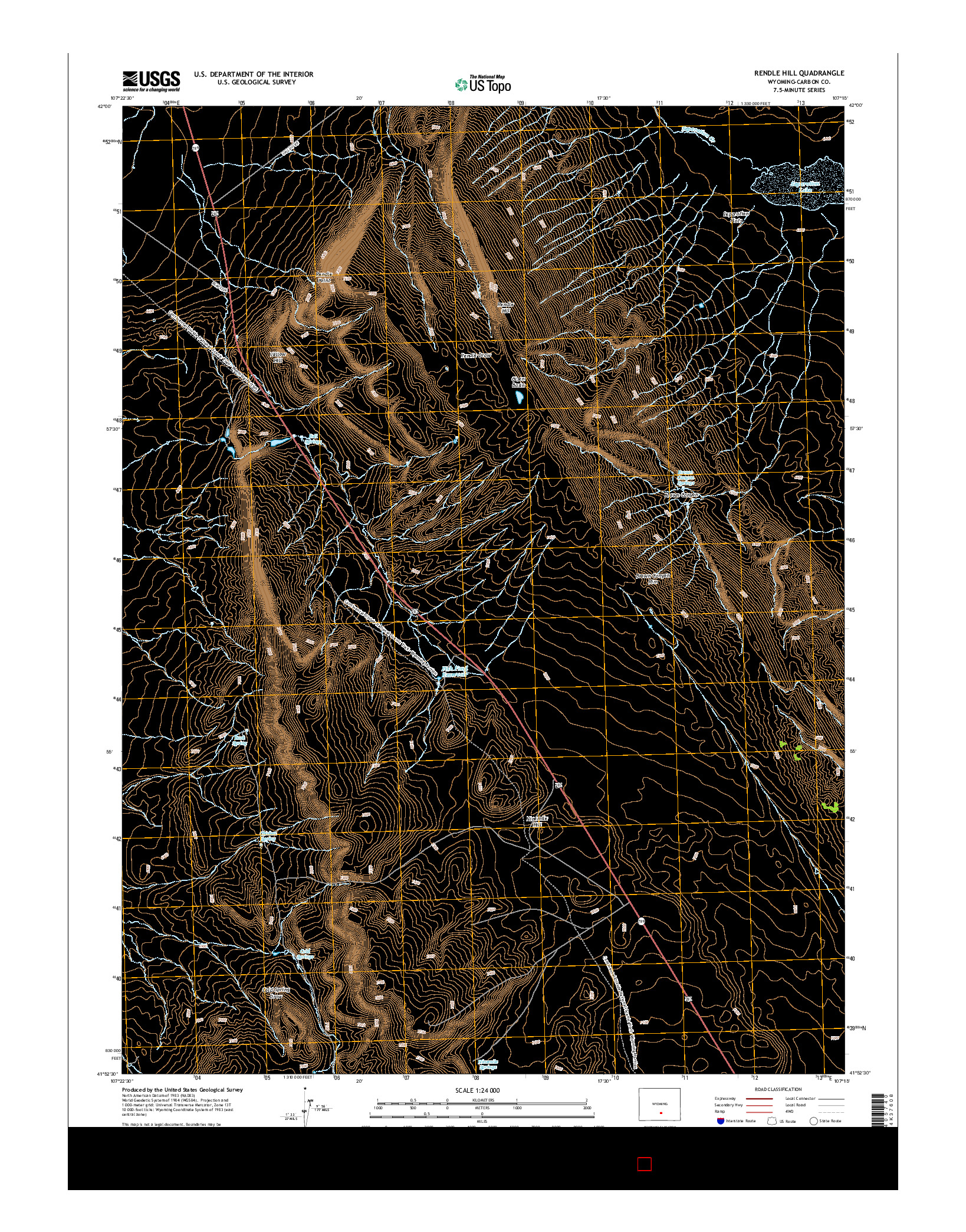 USGS US TOPO 7.5-MINUTE MAP FOR RENDLE HILL, WY 2015