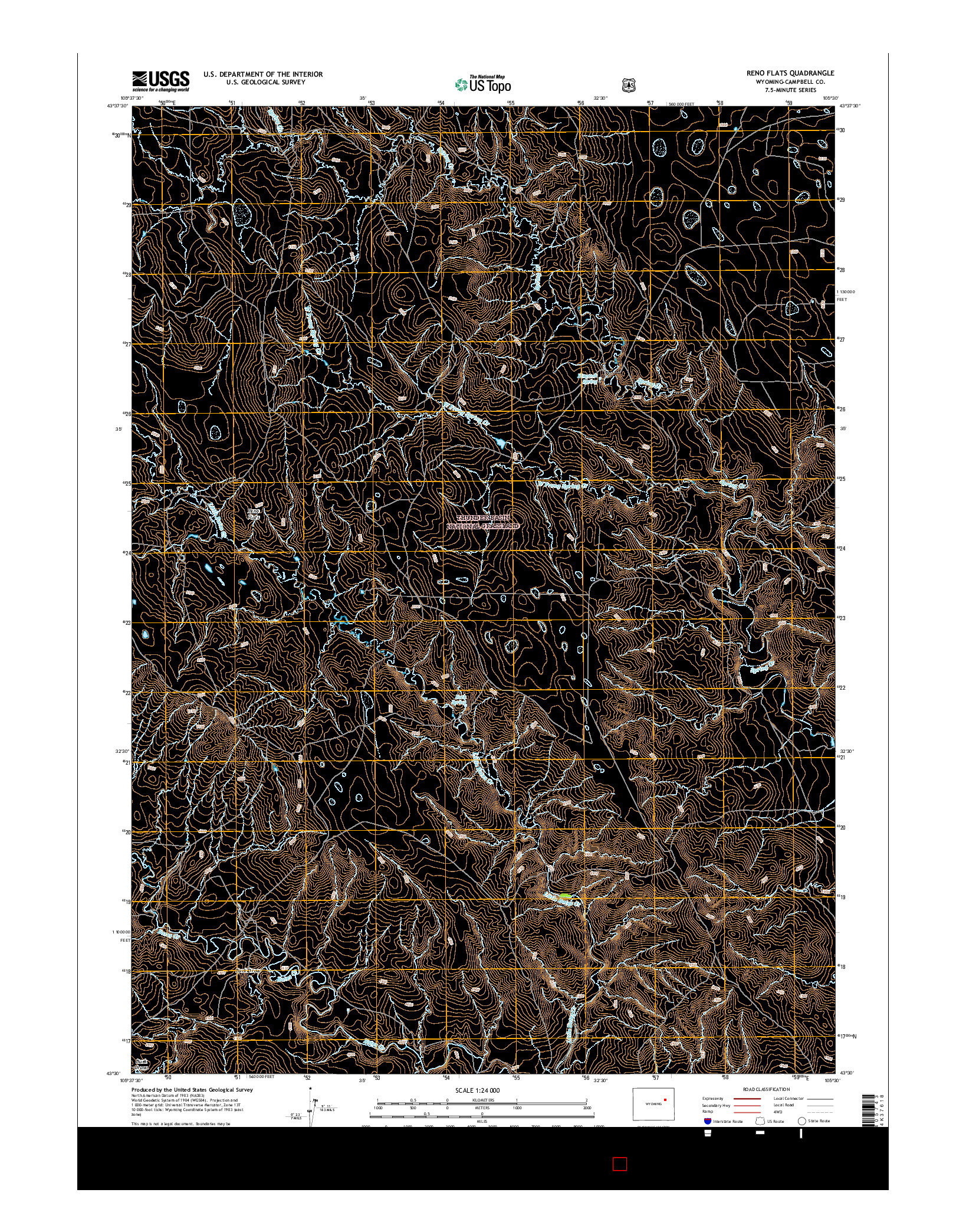 USGS US TOPO 7.5-MINUTE MAP FOR RENO FLATS, WY 2015