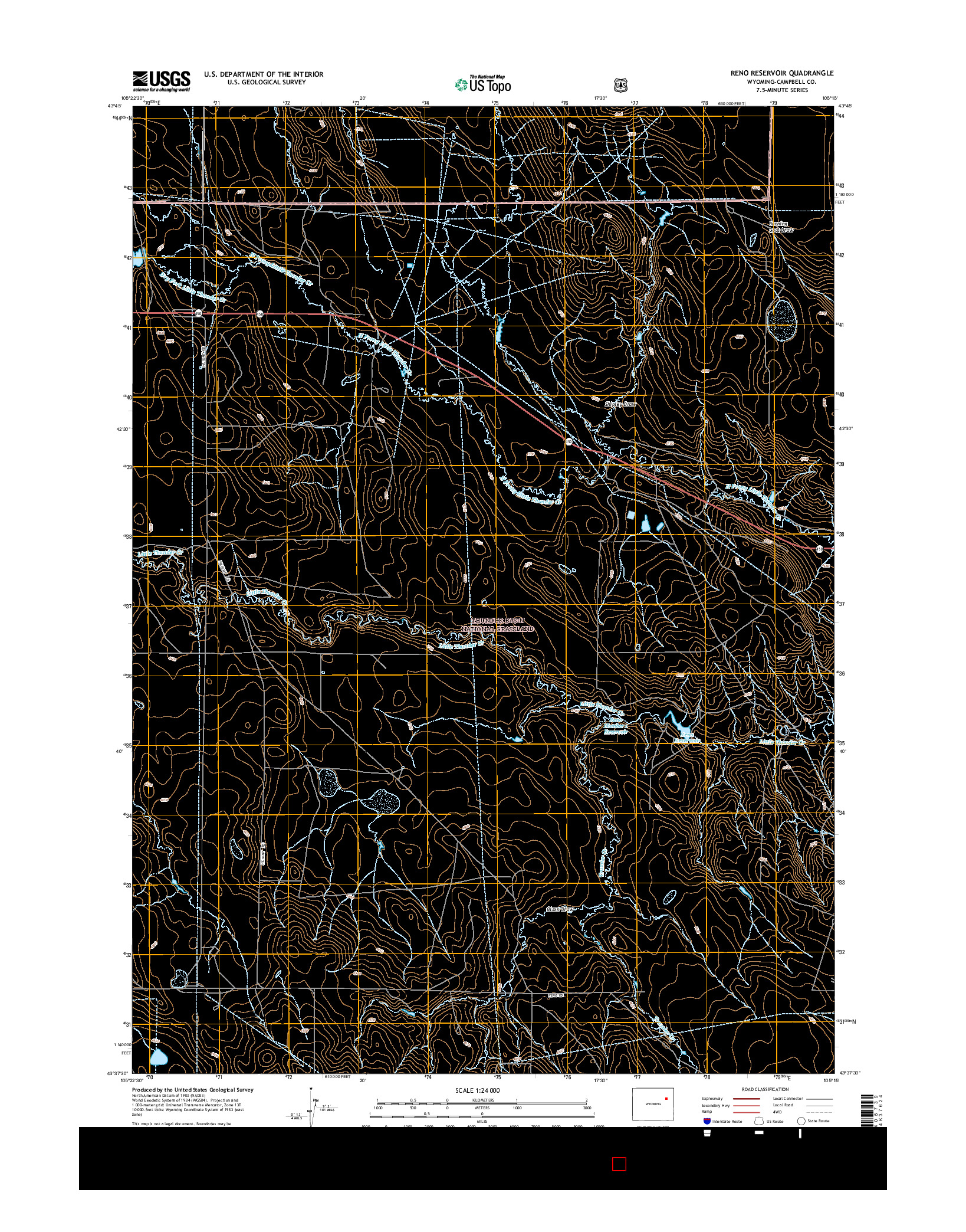 USGS US TOPO 7.5-MINUTE MAP FOR RENO RESERVOIR, WY 2015