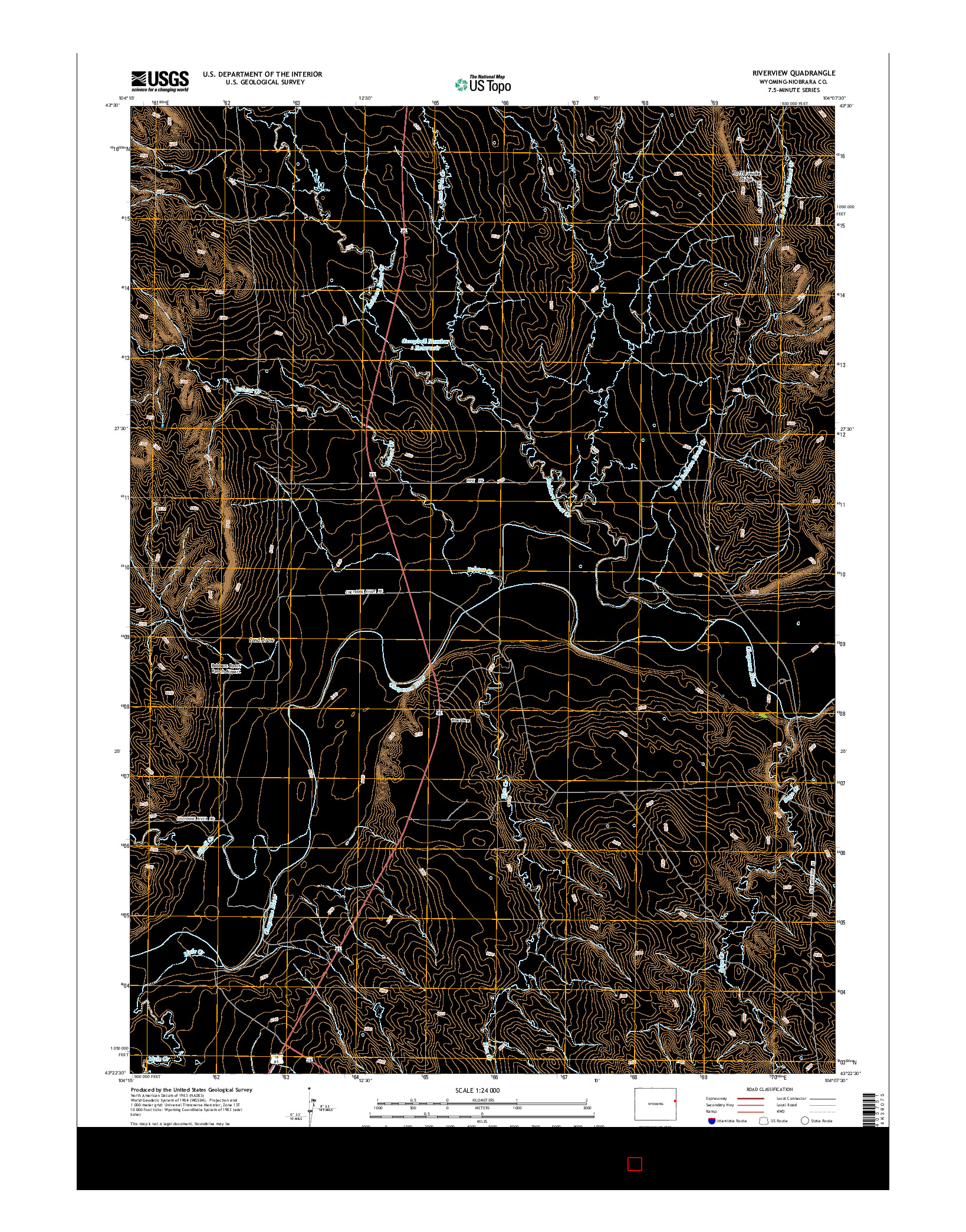 USGS US TOPO 7.5-MINUTE MAP FOR RIVERVIEW, WY 2015
