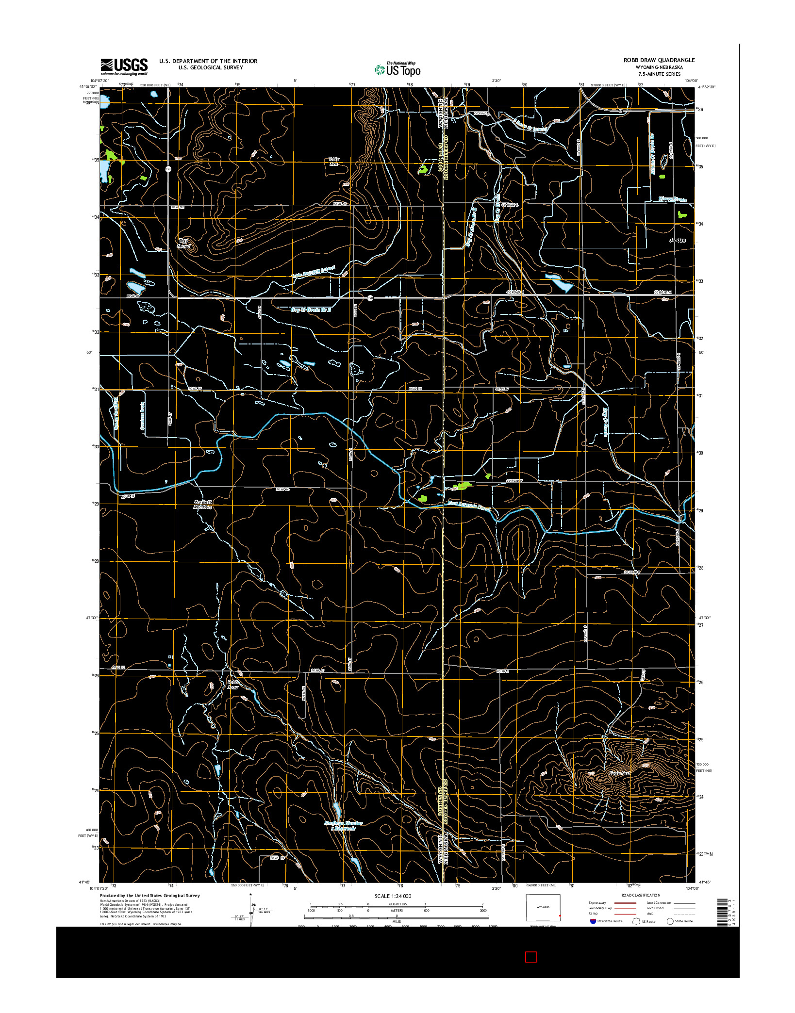 USGS US TOPO 7.5-MINUTE MAP FOR ROBB DRAW, WY-NE 2015