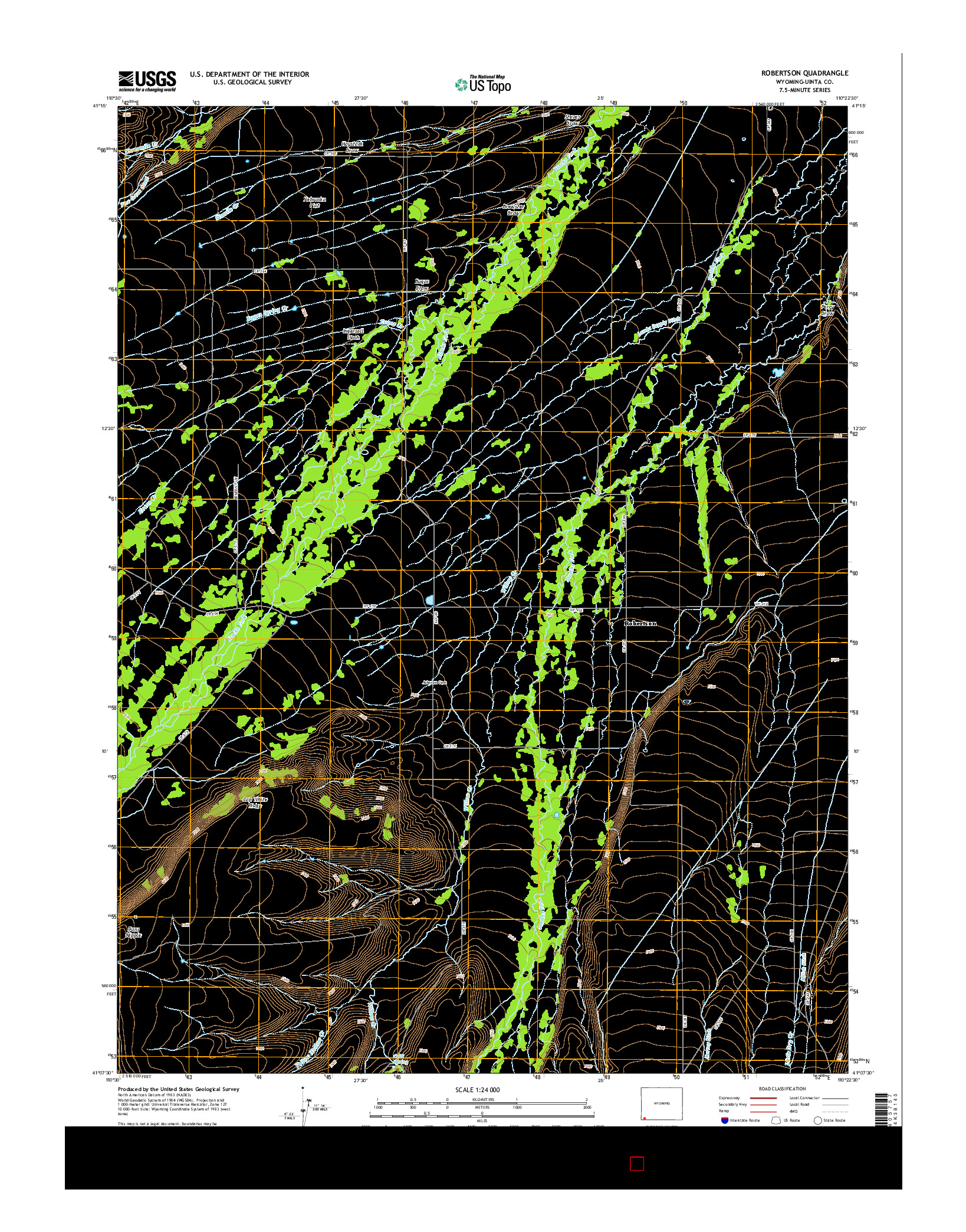 USGS US TOPO 7.5-MINUTE MAP FOR ROBERTSON, WY 2015