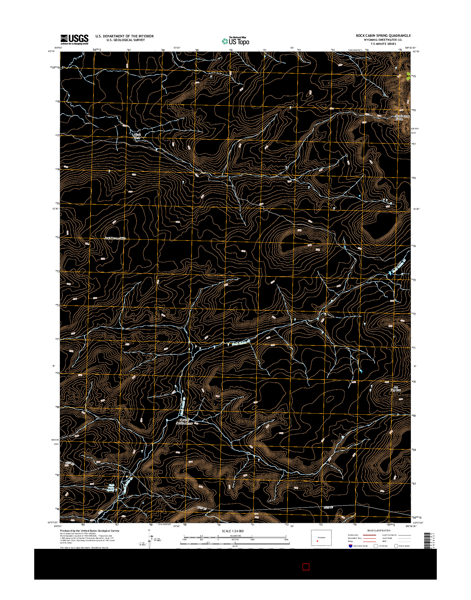 USGS US TOPO 7.5-MINUTE MAP FOR ROCK CABIN SPRING, WY 2015