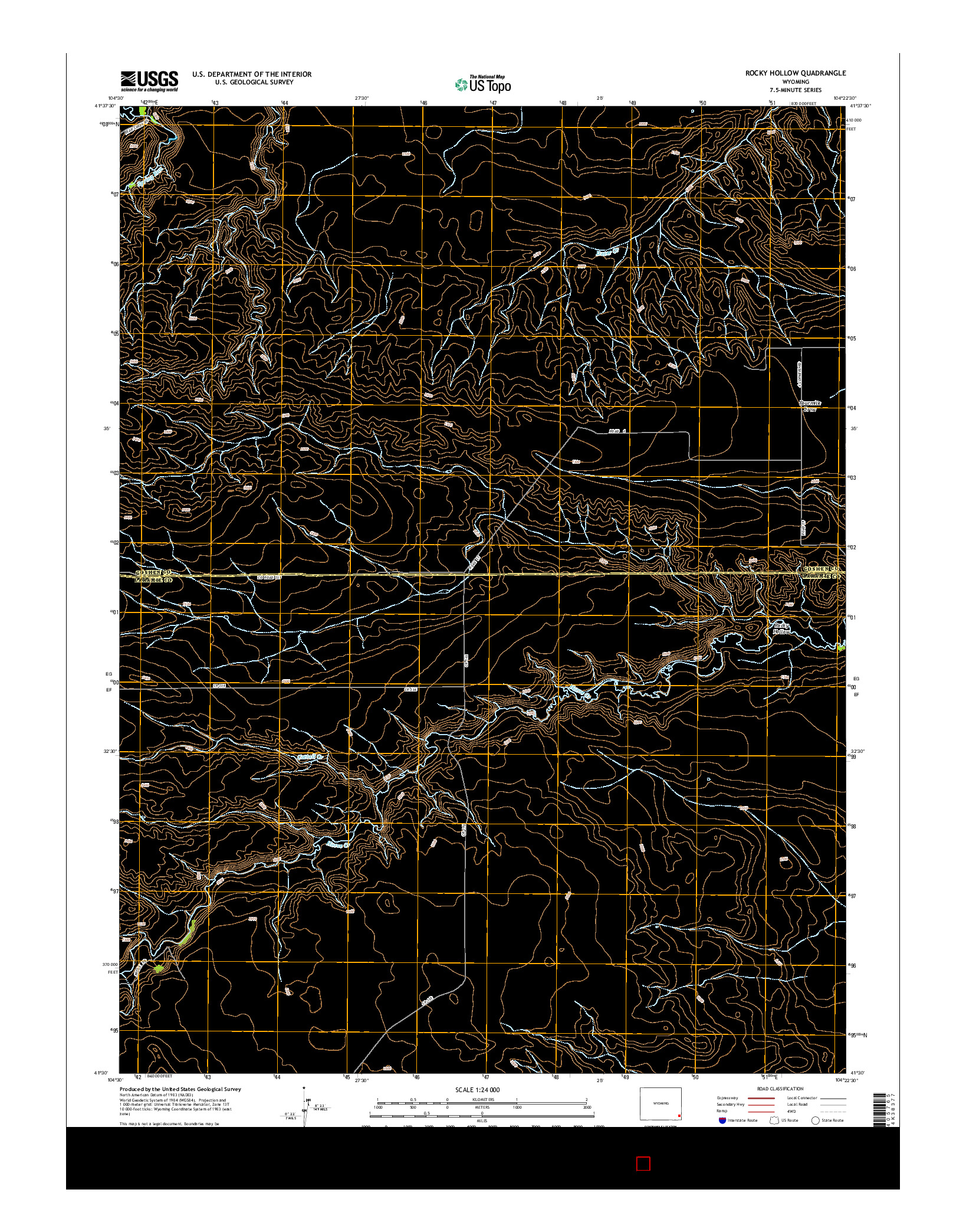USGS US TOPO 7.5-MINUTE MAP FOR ROCKY HOLLOW, WY 2015