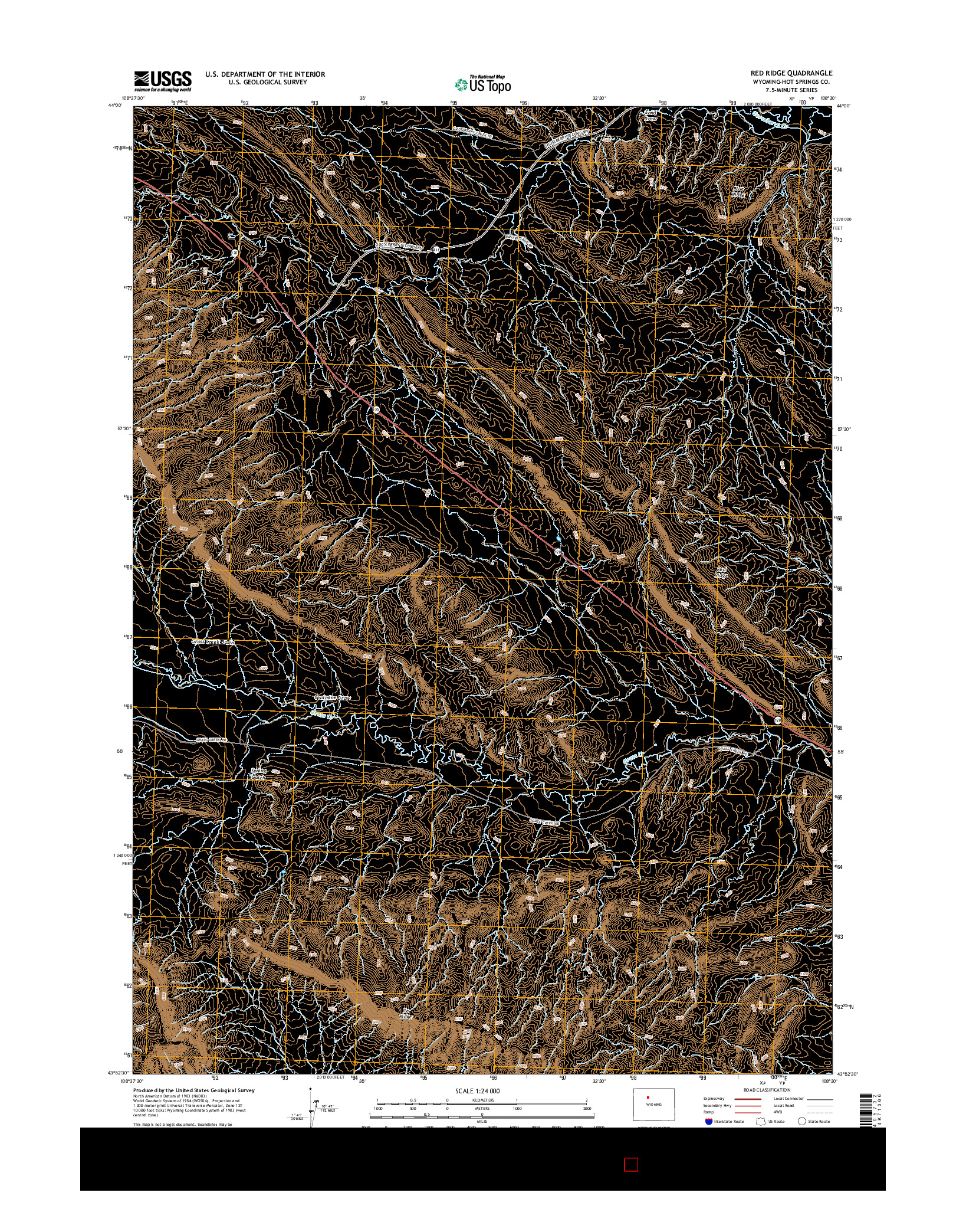 USGS US TOPO 7.5-MINUTE MAP FOR RED RIDGE, WY 2015