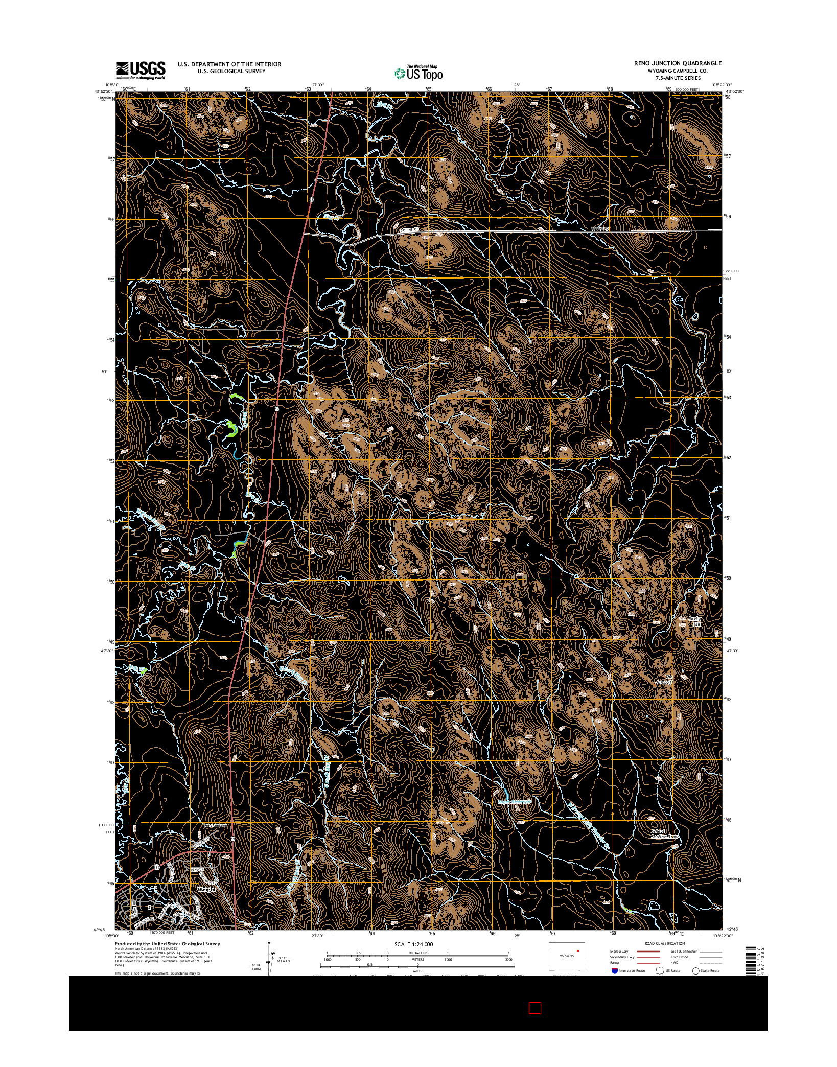 USGS US TOPO 7.5-MINUTE MAP FOR RENO JUNCTION, WY 2015