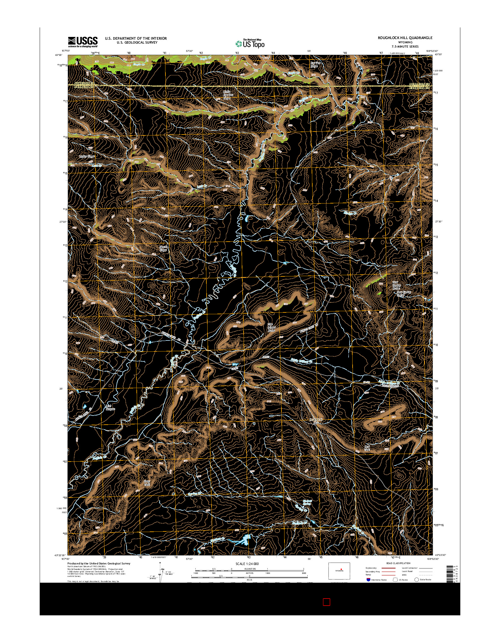 USGS US TOPO 7.5-MINUTE MAP FOR ROUGHLOCK HILL, WY 2015