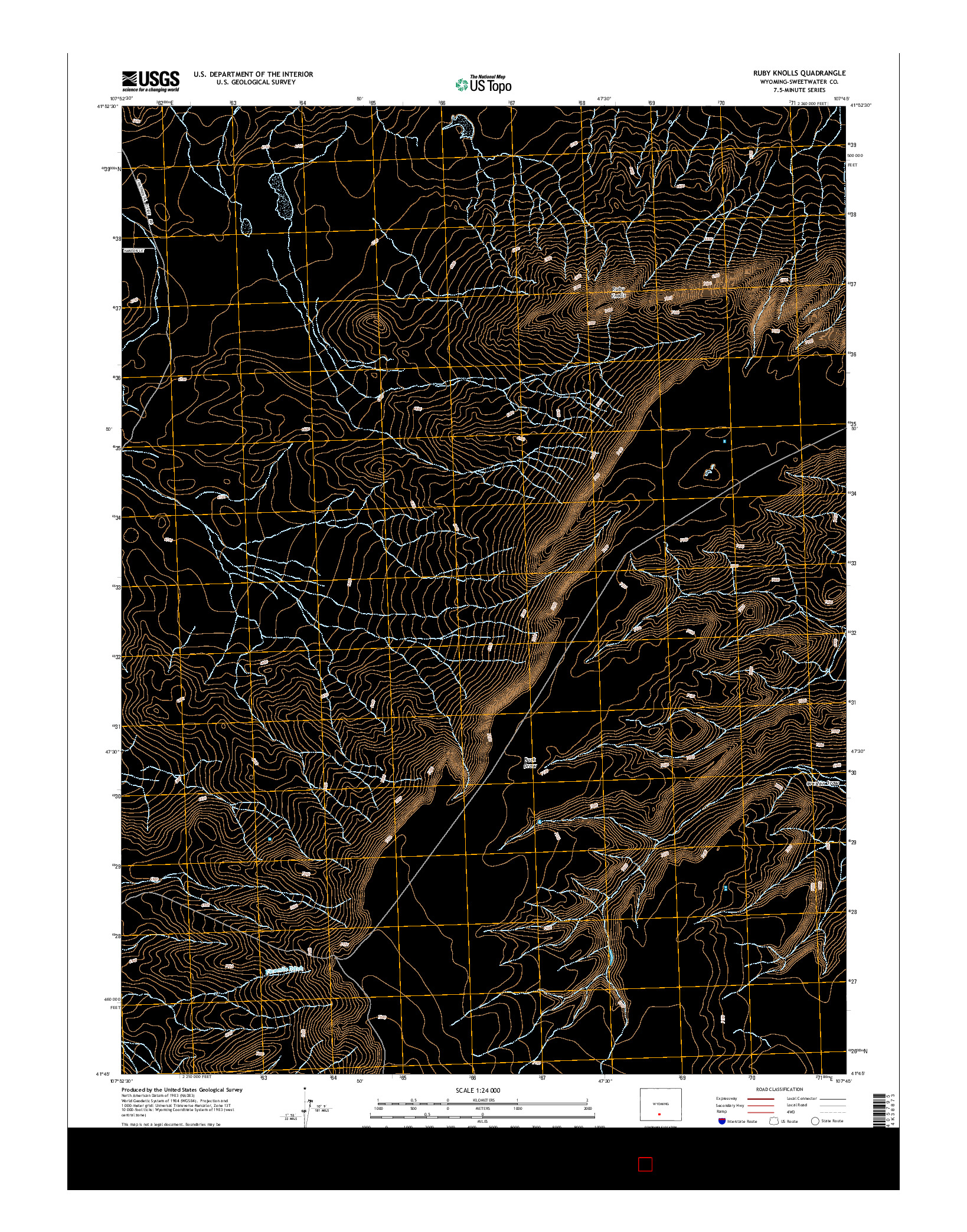USGS US TOPO 7.5-MINUTE MAP FOR RUBY KNOLLS, WY 2015