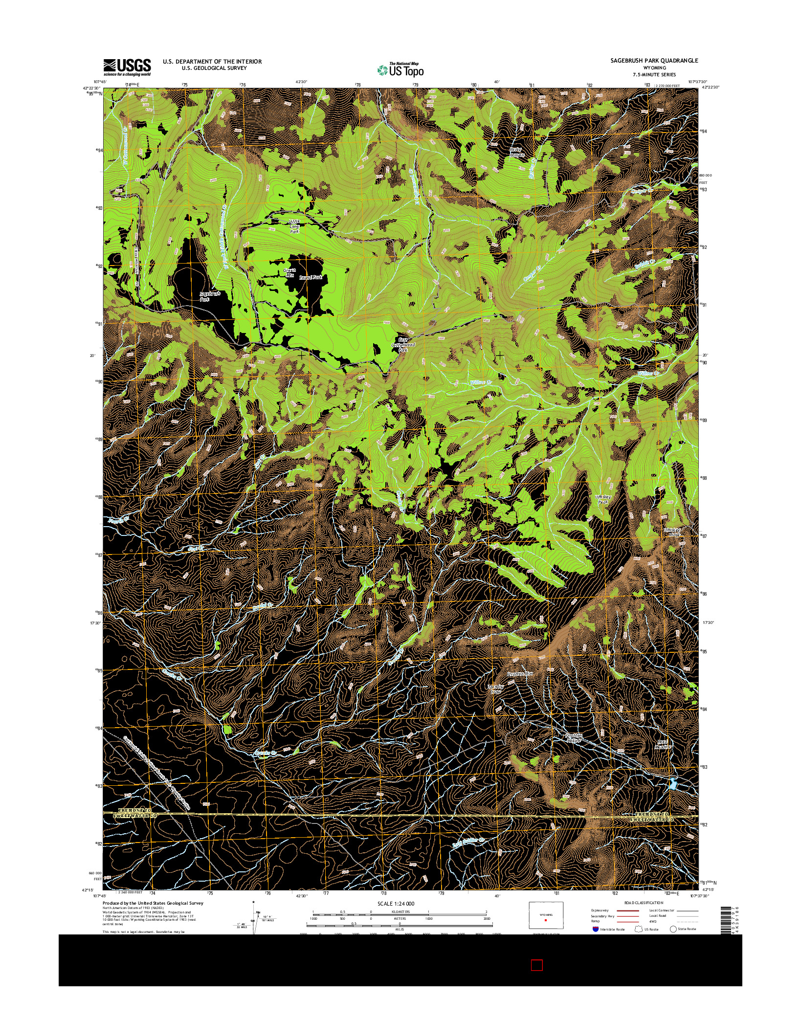 USGS US TOPO 7.5-MINUTE MAP FOR SAGEBRUSH PARK, WY 2015