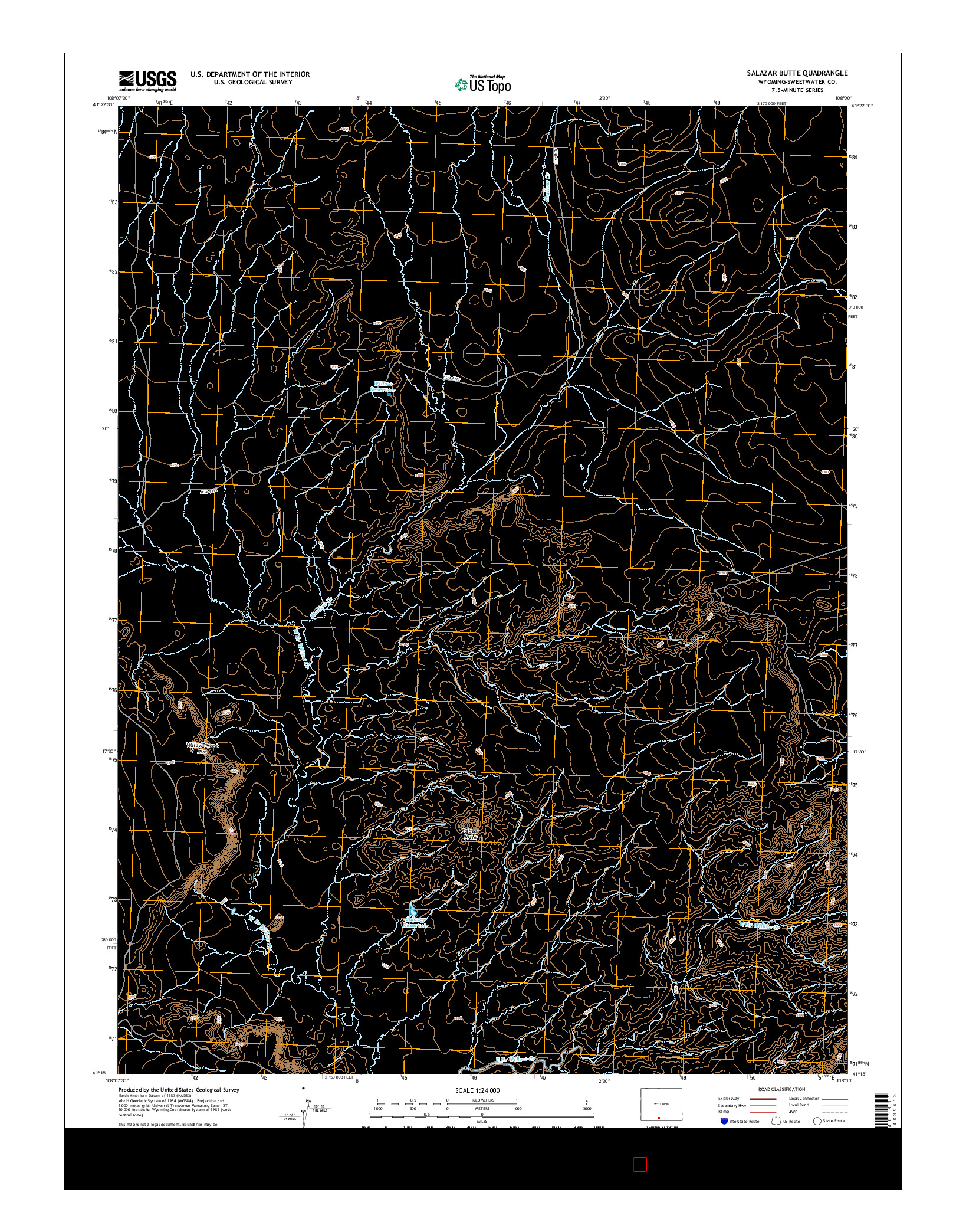USGS US TOPO 7.5-MINUTE MAP FOR SALAZAR BUTTE, WY 2015