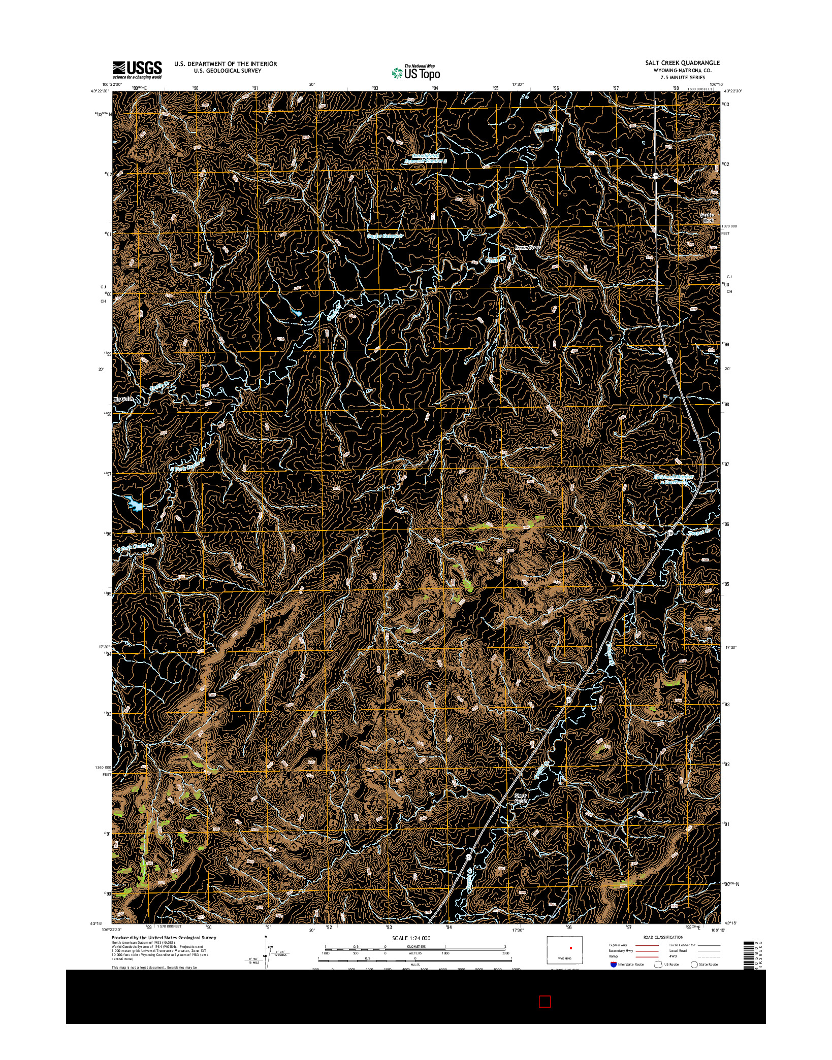 USGS US TOPO 7.5-MINUTE MAP FOR SALT CREEK, WY 2015