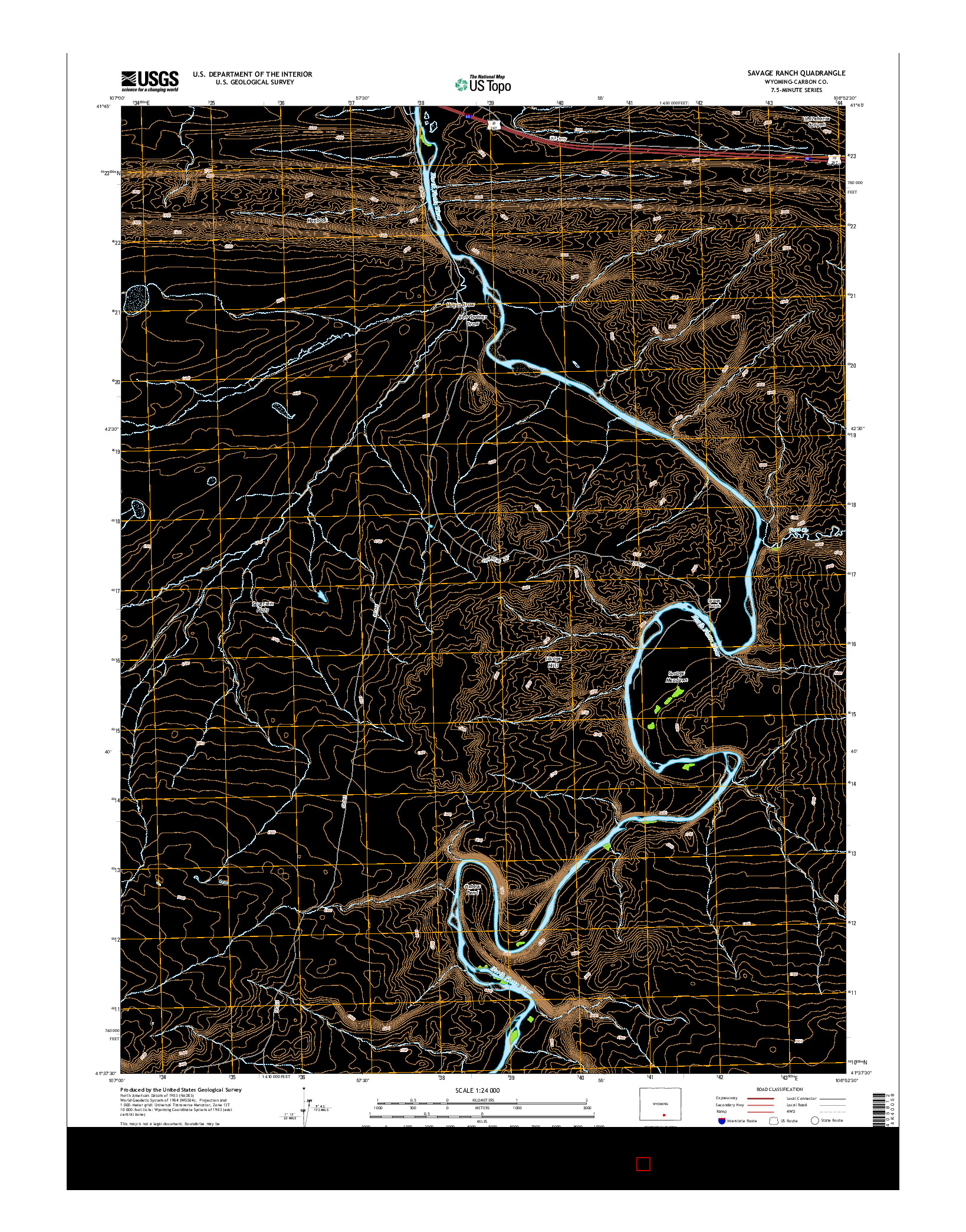 USGS US TOPO 7.5-MINUTE MAP FOR SAVAGE RANCH, WY 2015