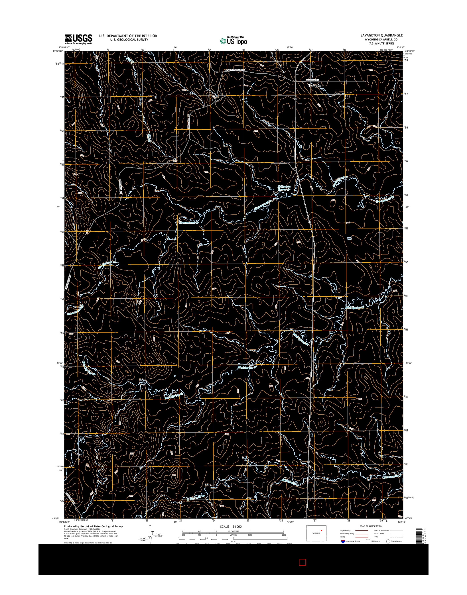 USGS US TOPO 7.5-MINUTE MAP FOR SAVAGETON, WY 2015