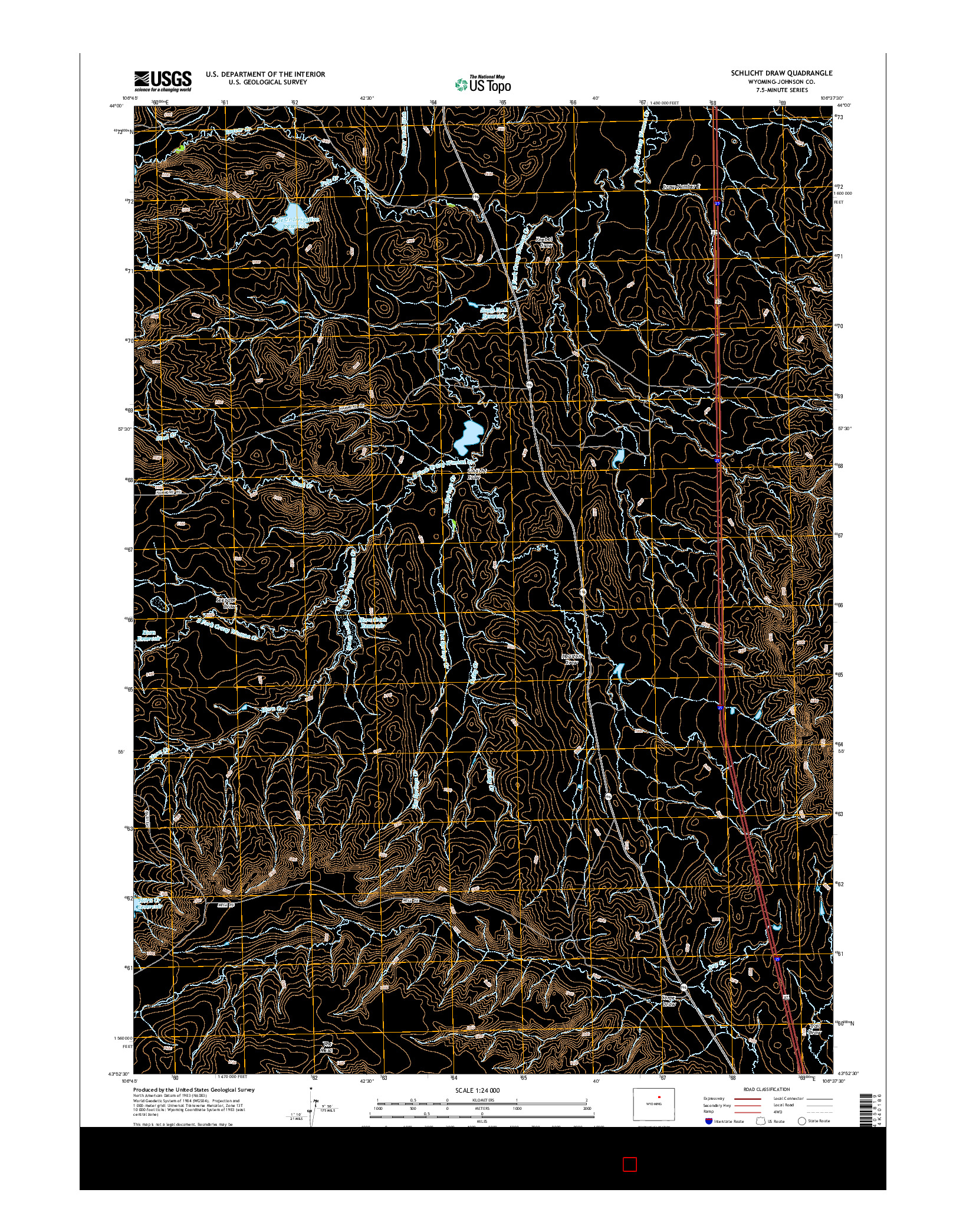 USGS US TOPO 7.5-MINUTE MAP FOR SCHLICHT DRAW, WY 2015