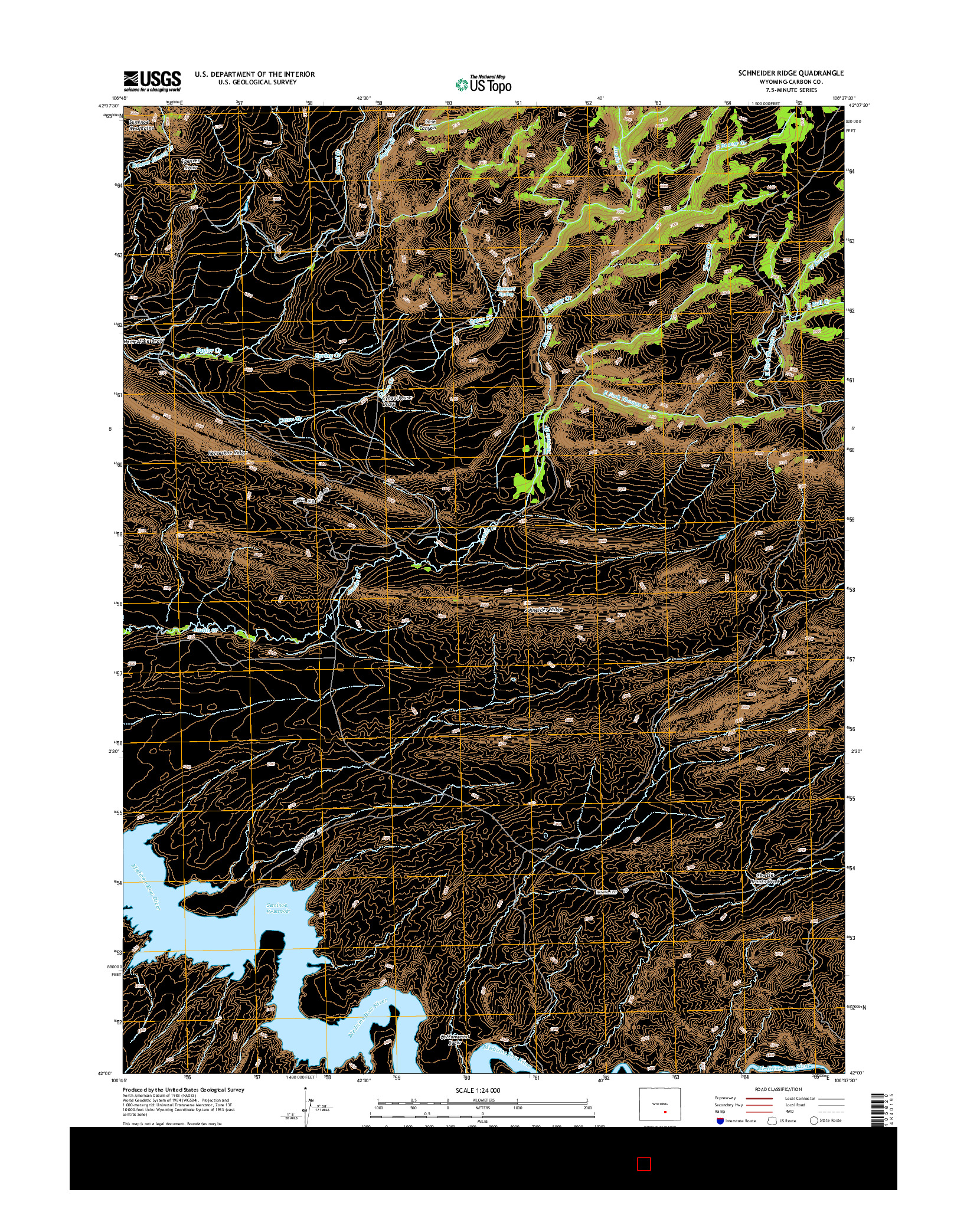 USGS US TOPO 7.5-MINUTE MAP FOR SCHNEIDER RIDGE, WY 2015