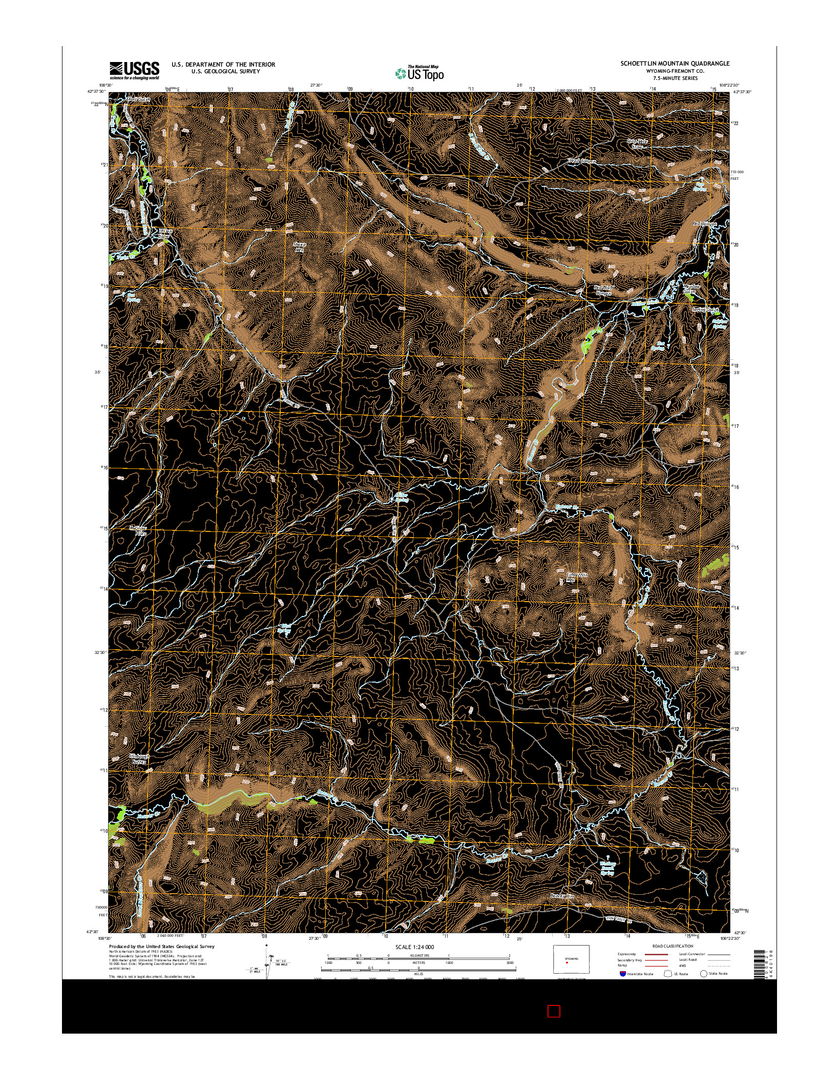 USGS US TOPO 7.5-MINUTE MAP FOR SCHOETTLIN MOUNTAIN, WY 2015