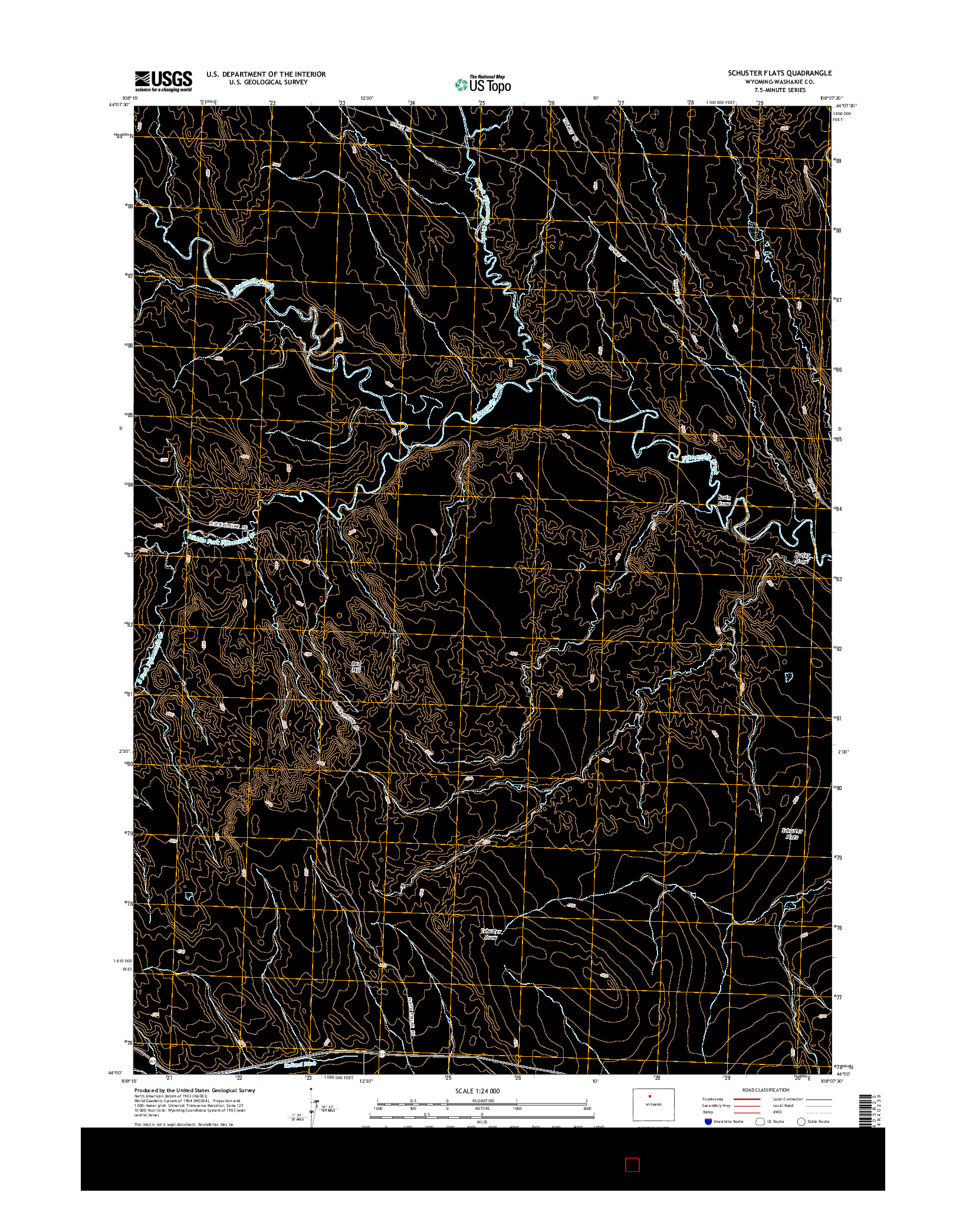 USGS US TOPO 7.5-MINUTE MAP FOR SCHUSTER FLATS, WY 2015