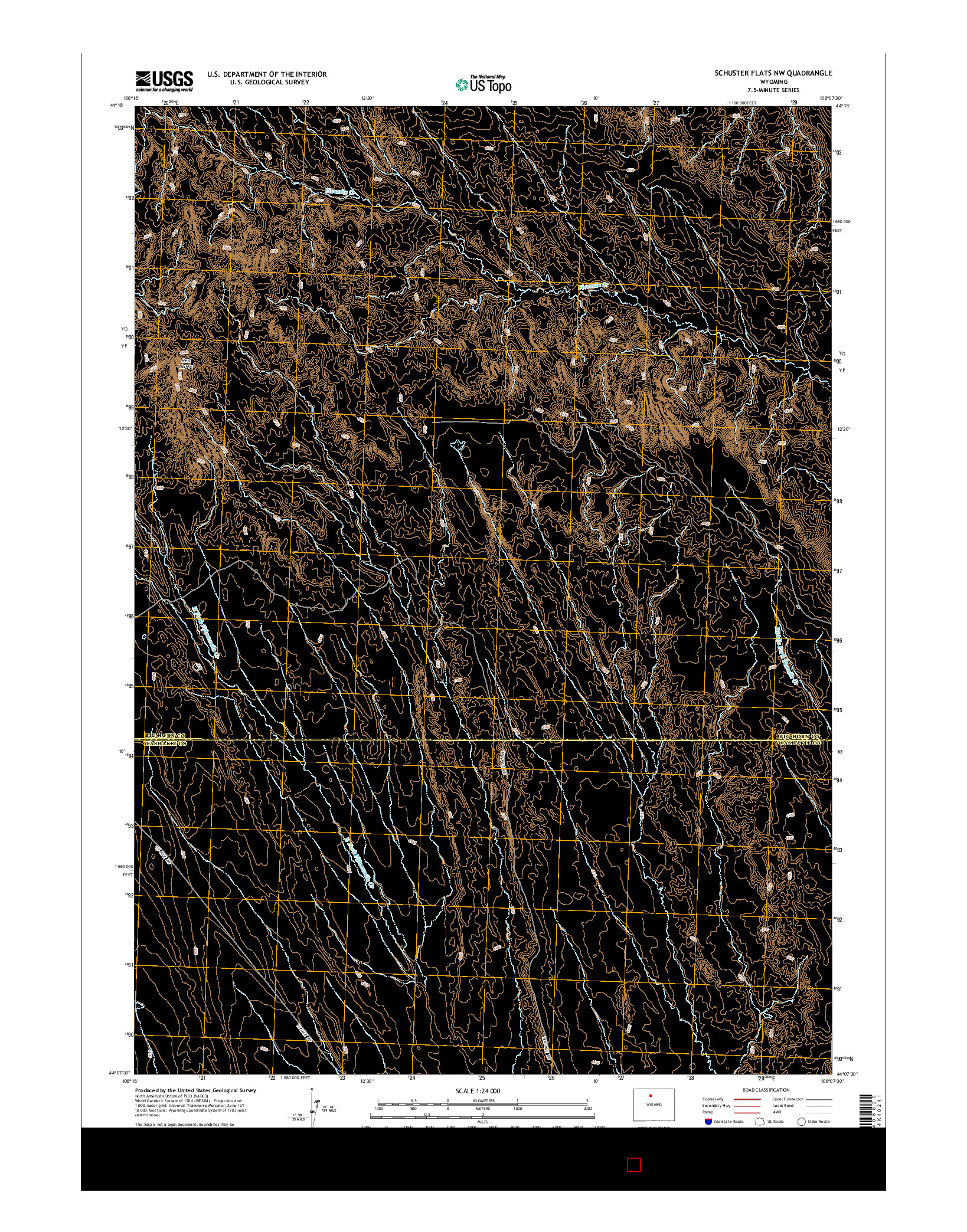 USGS US TOPO 7.5-MINUTE MAP FOR SCHUSTER FLATS NW, WY 2015