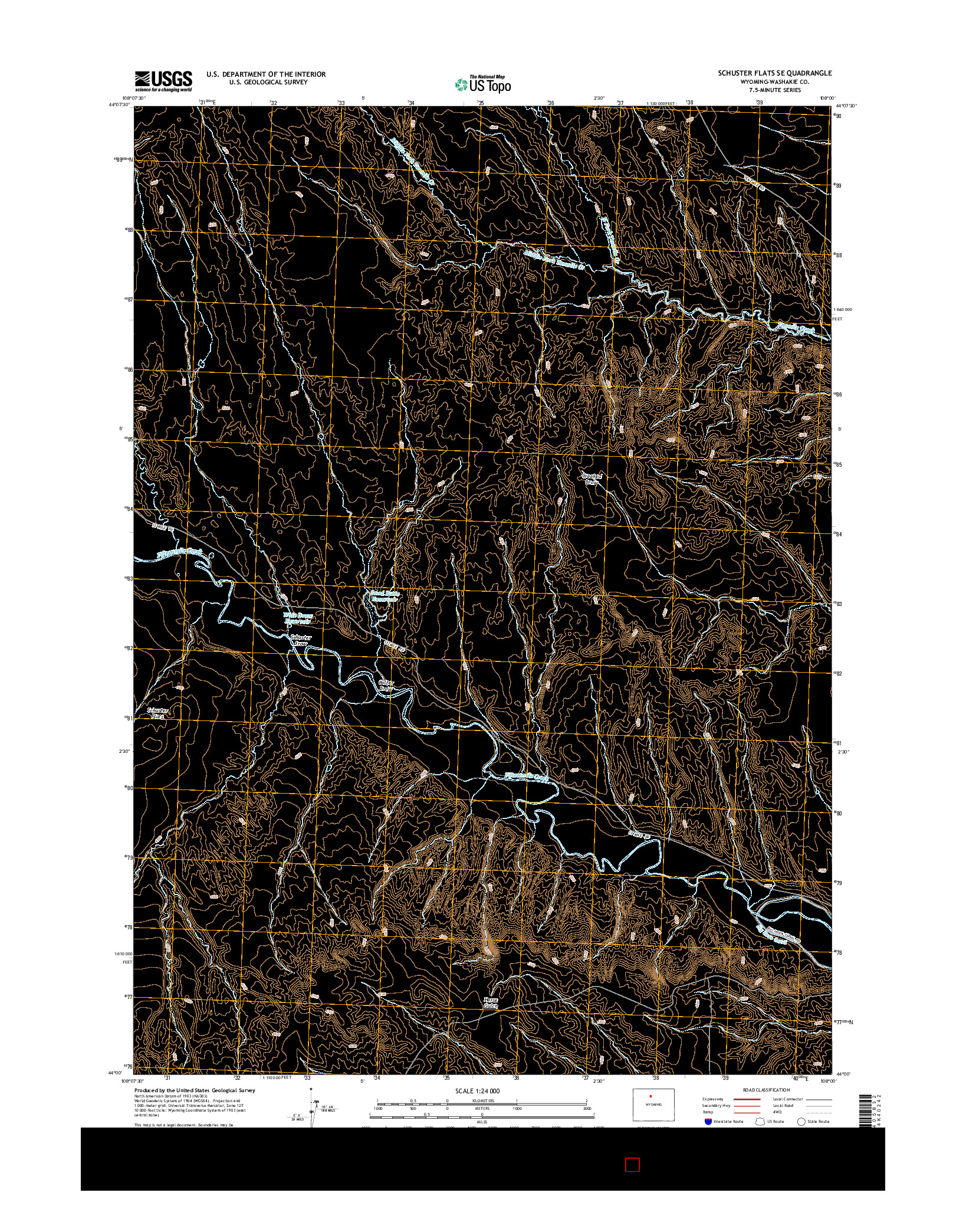 USGS US TOPO 7.5-MINUTE MAP FOR SCHUSTER FLATS SE, WY 2015