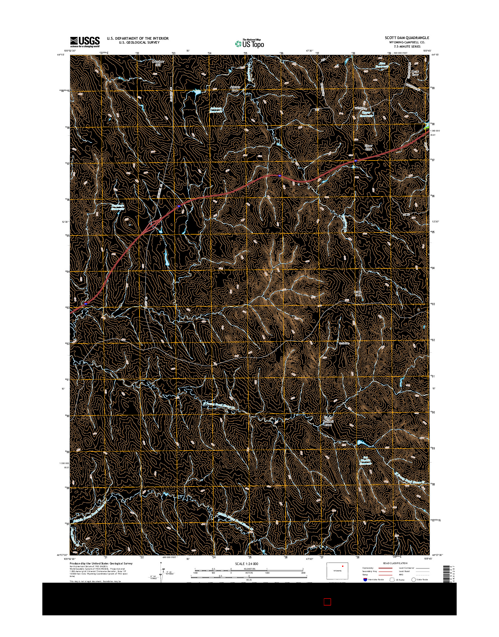 USGS US TOPO 7.5-MINUTE MAP FOR SCOTT DAM, WY 2015